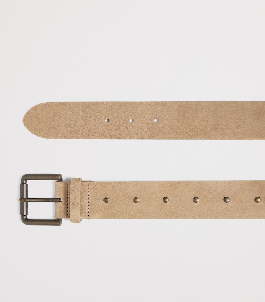 Max Mara Suede Double-Buckle Belt Beige Image 2