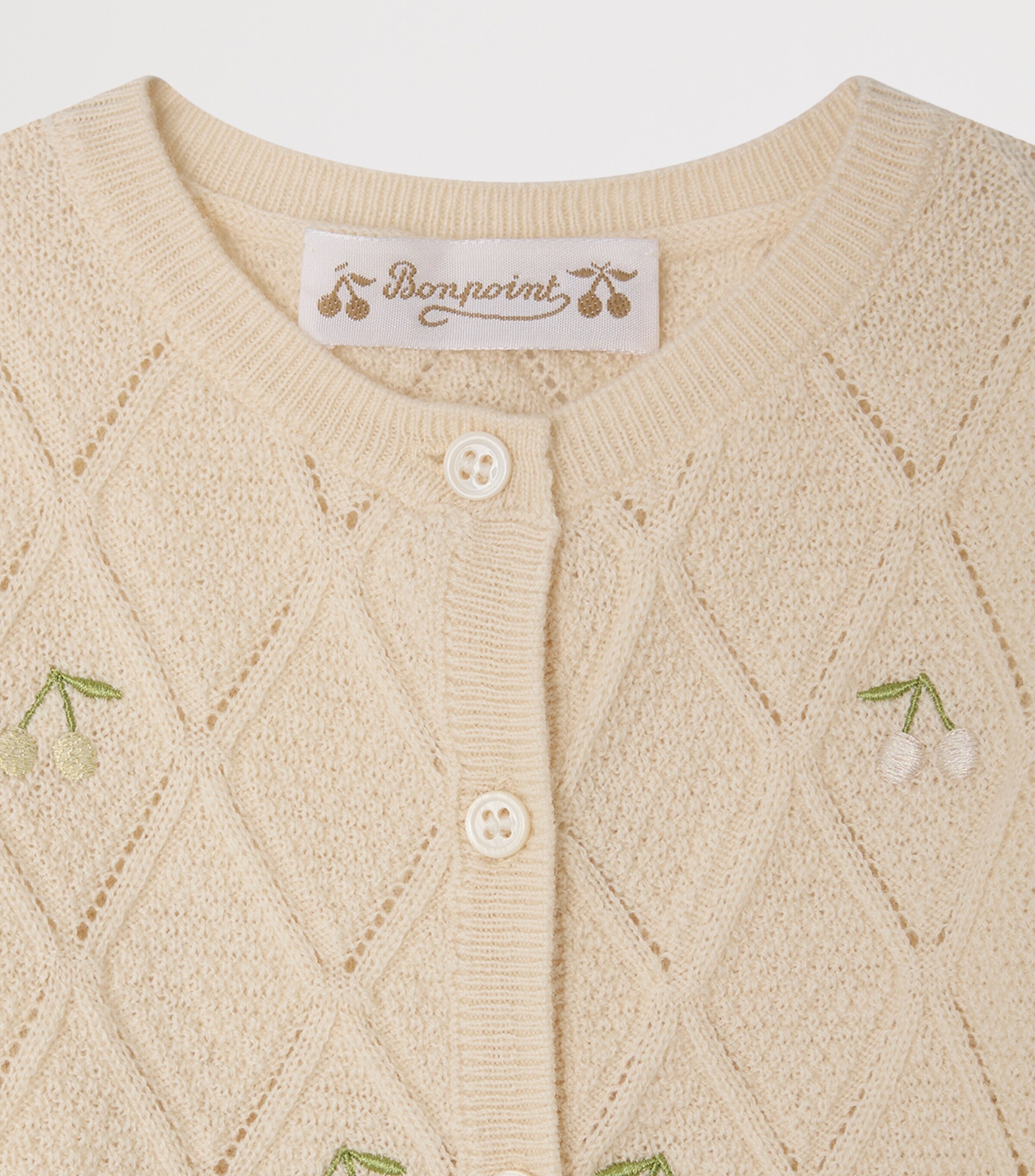 Bonpoint Wool-Blend Lysand Cardigan (6-18 Months) Upb Ecru Image 3