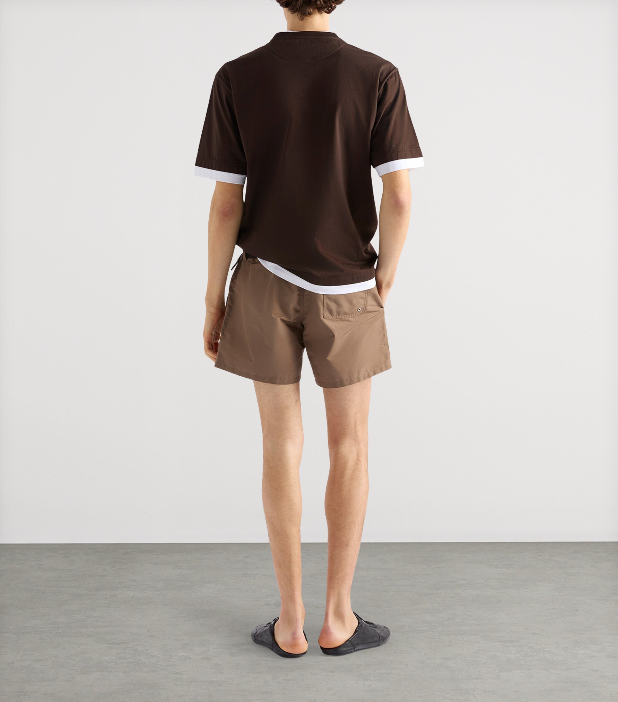 Prada Brown Double-Layer Logo T-Shirt | Harrods UK