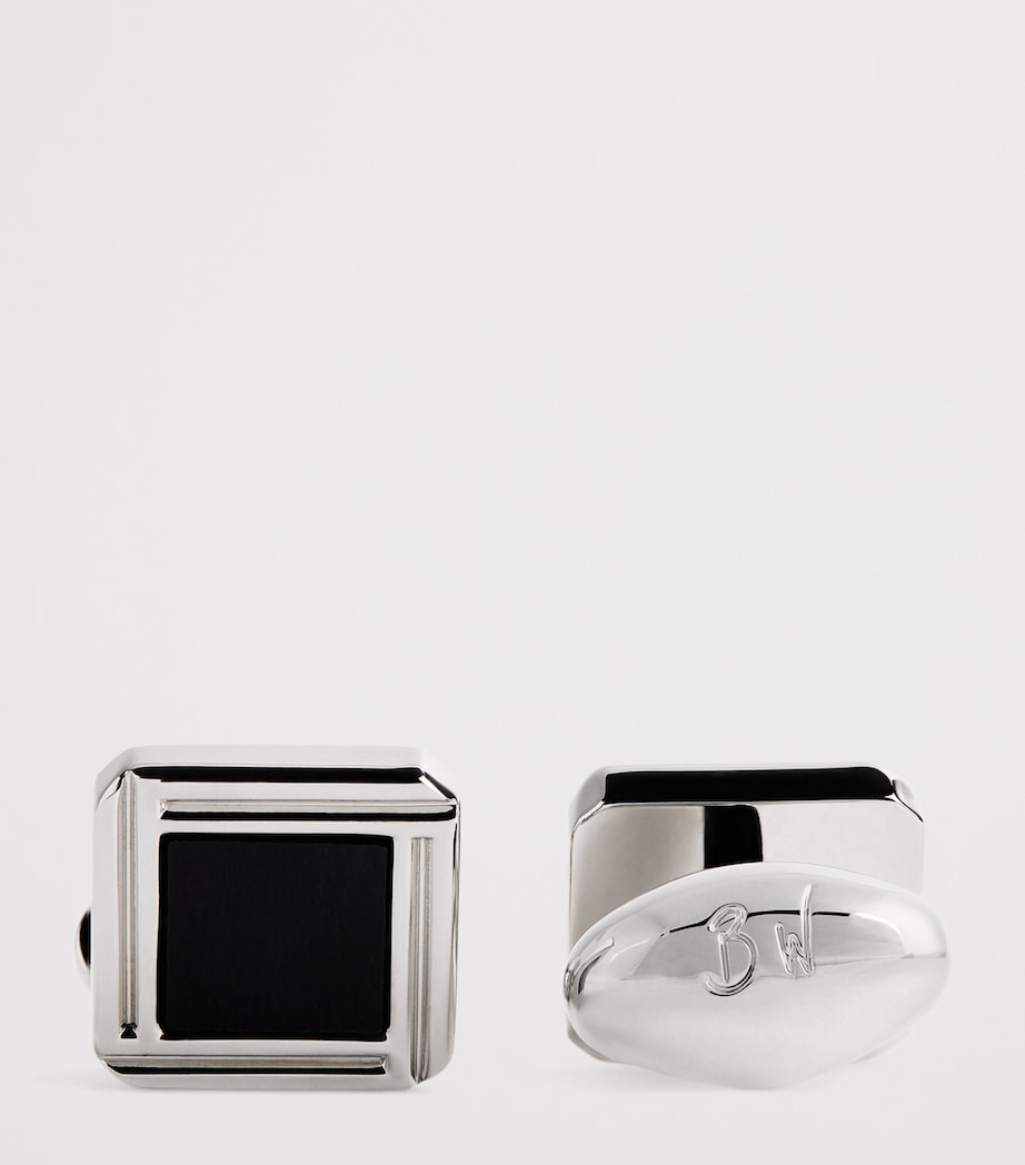 Rhodium-Plated Celtic Onyx Cufflinks ONYX Image 6