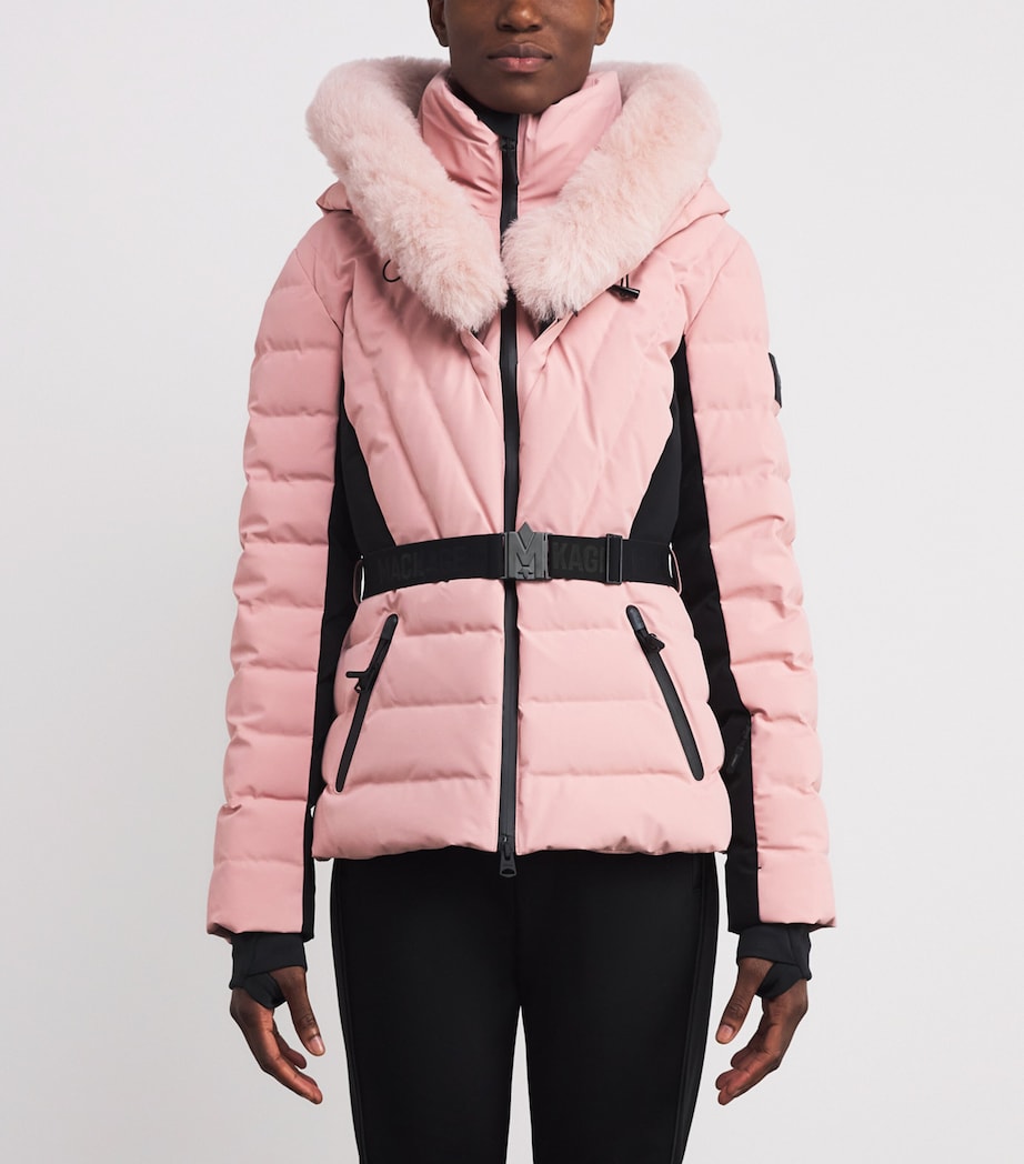 Down Fox Fur-Trim Elita-ZR Ski Jacket BLUSH Image 3