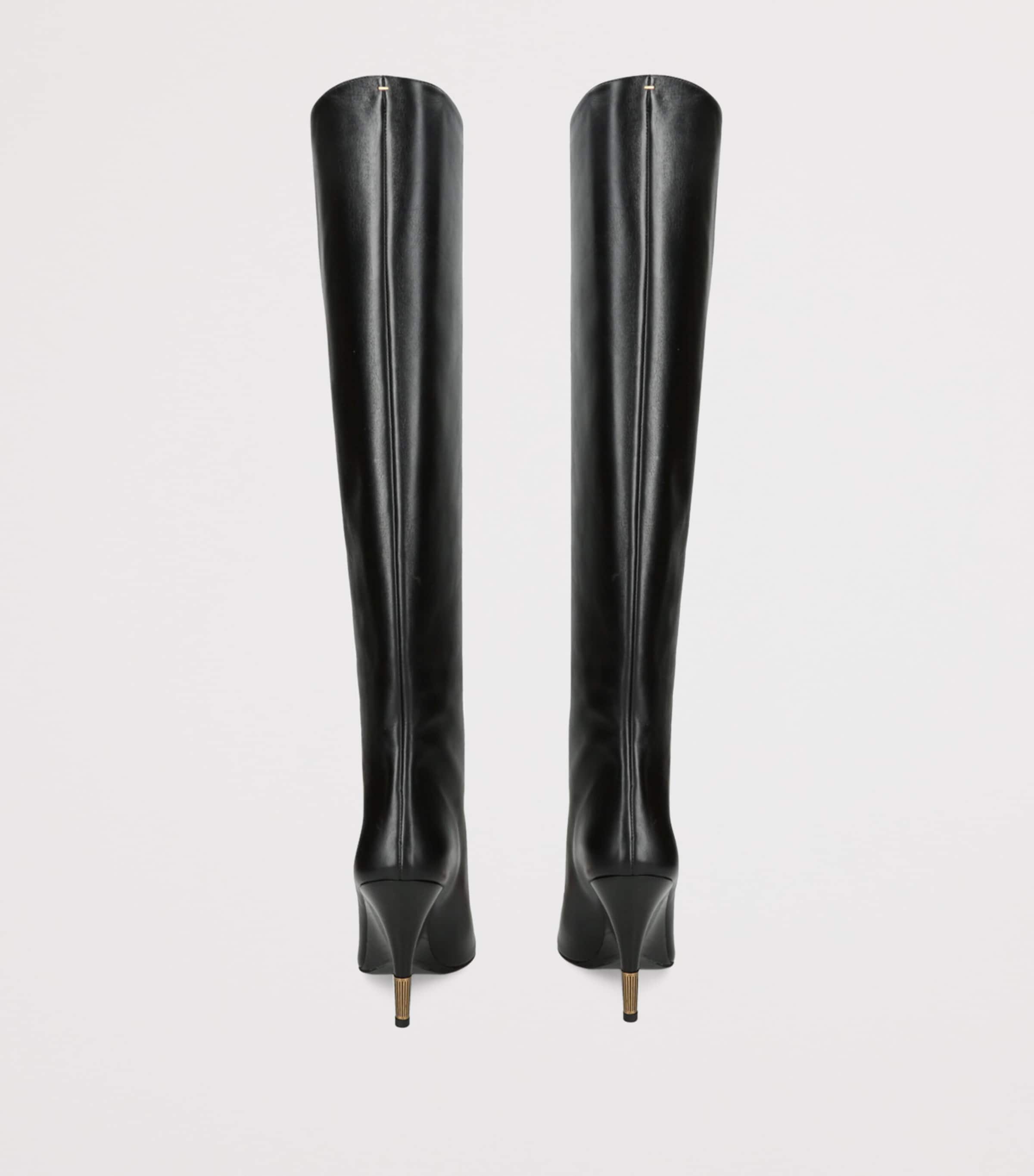 Khaite Leather Bella Knee-High Boots 100 Black Image 2