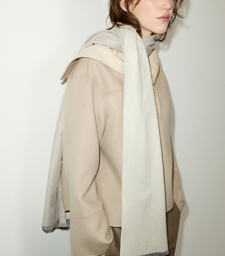 MAX&Co. Reversible Colour Block Scarf Beige Image 3