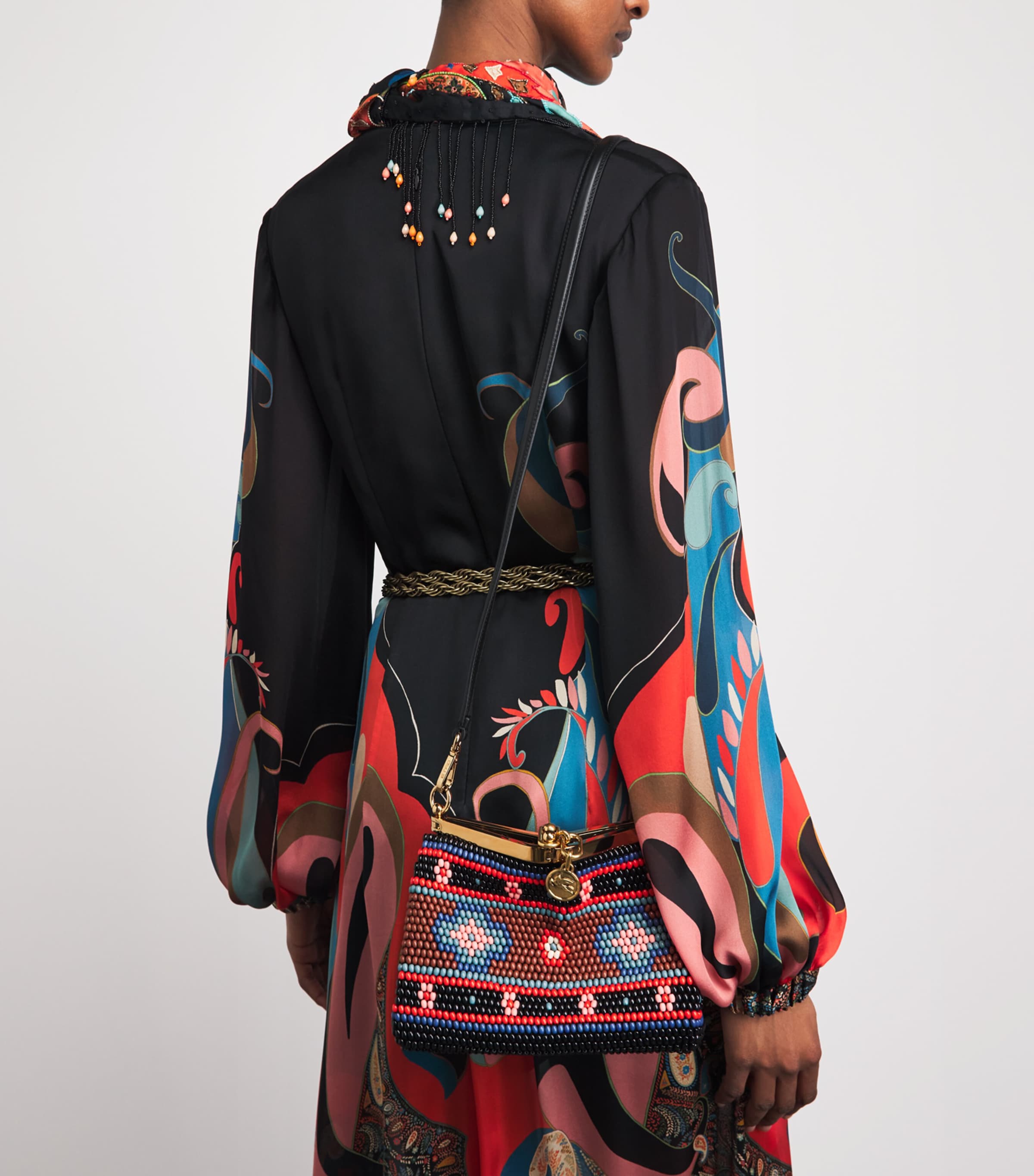 Etro Small Beaded Vela Shoulder Bag Black Image 2
