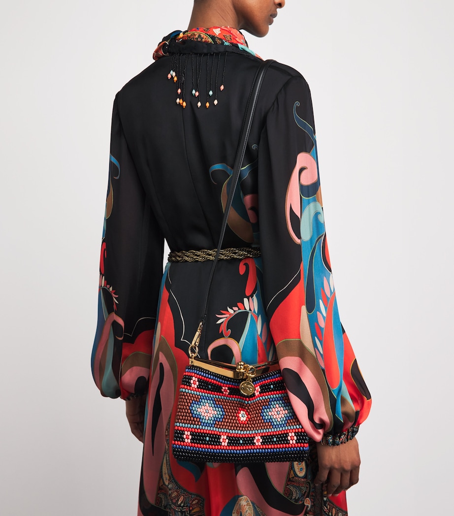 Etro Small Beaded Vela Shoulder Bag Black Image 2