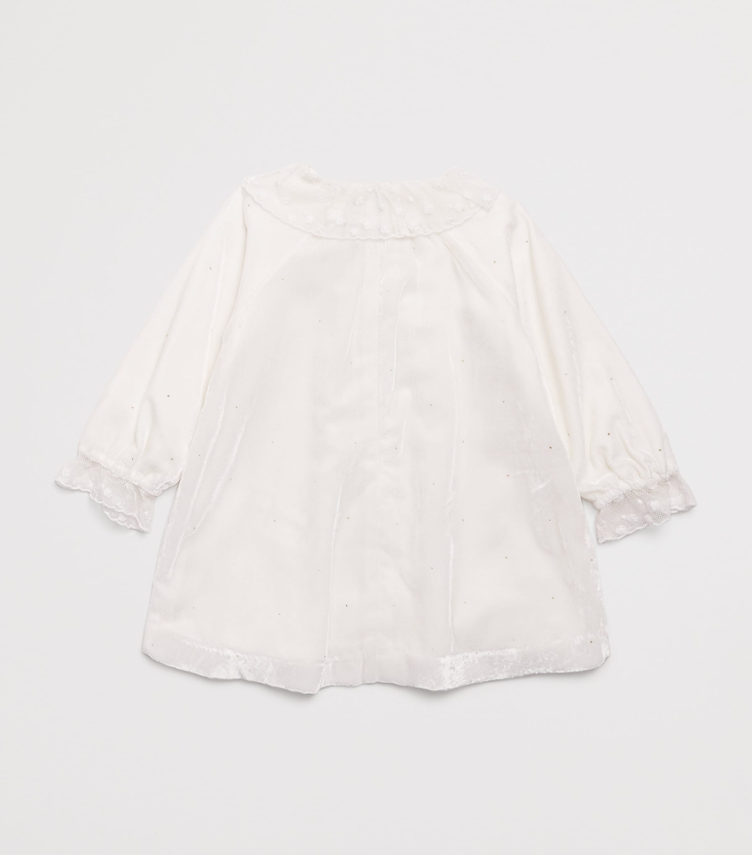 Velvet Glitter-Detail Dress (3 Months-4 Years) 13NACRE Image 2