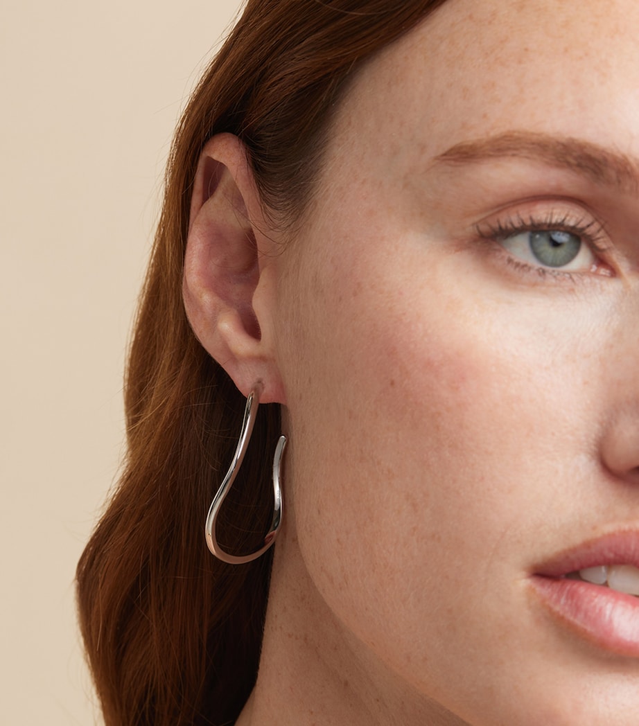 Astrid & Miyu Rhodium-Plated Silver Infinite Hoop Earrings Silver Image 2