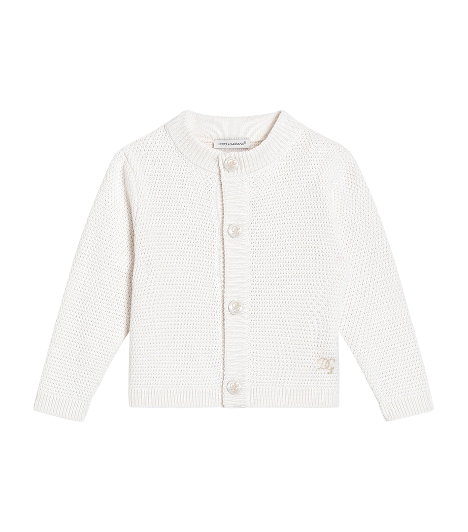Dolce&Gabbana Kids Cotton-Cashmere Cardigan (3-30 Months) Natural White Image 1