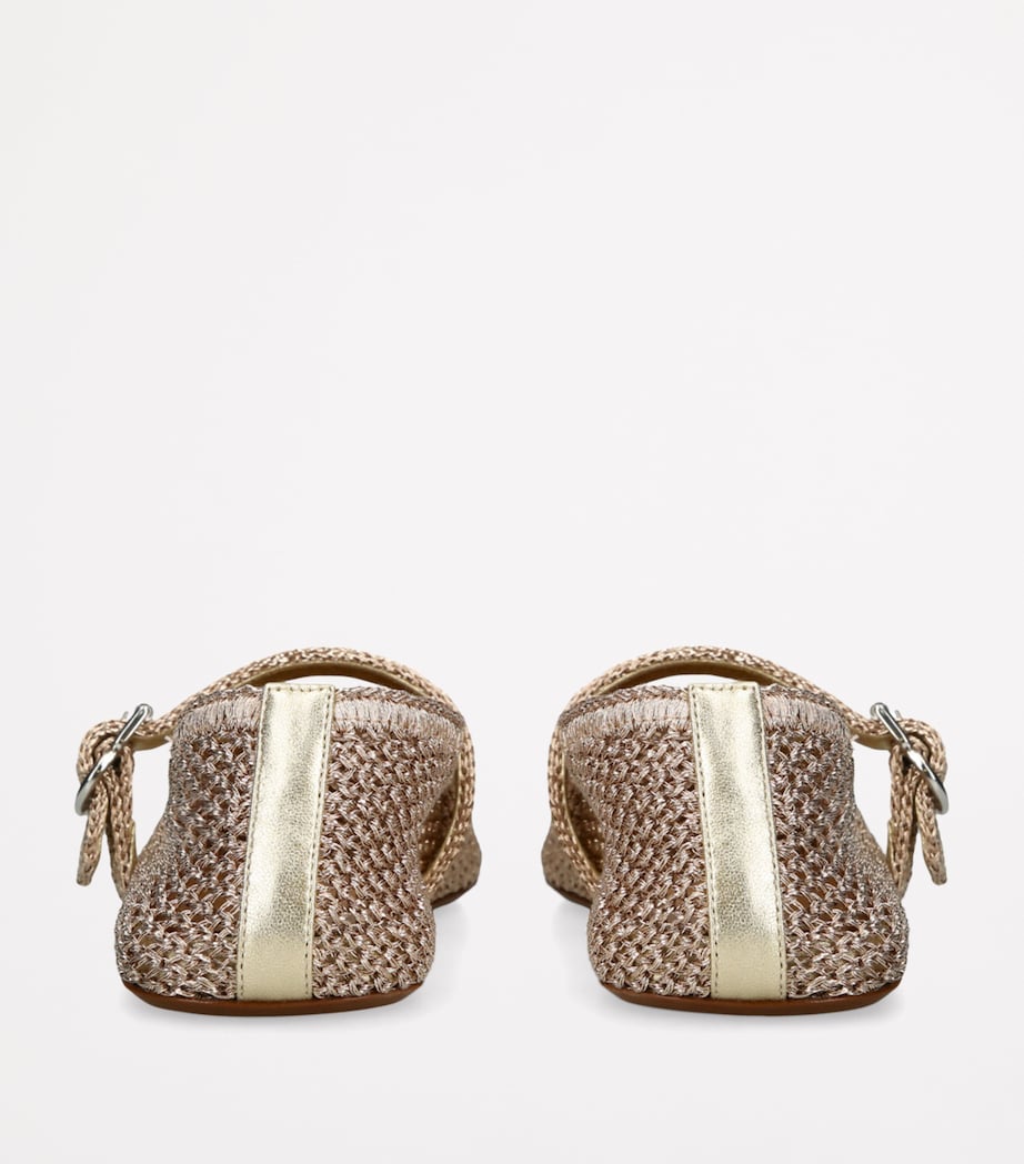 Lurex Crochet Ballet Flats BLUSH Image 2