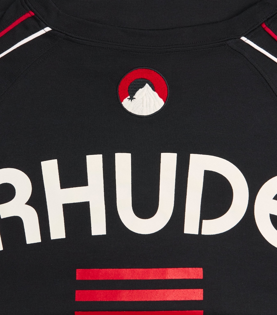 Rhude Mens Football Crest T-Shirt Blk/wht/red Image 6