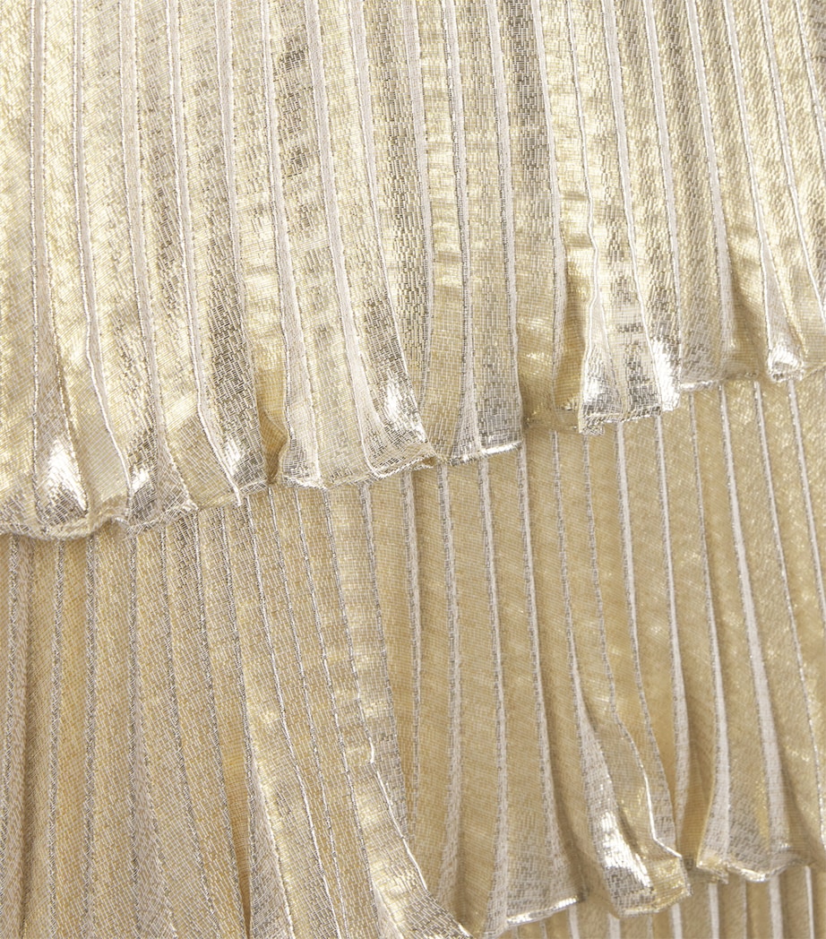 Metallic Tiered Cape Dress (3-12 Years) CHAMPAGNE Image 3