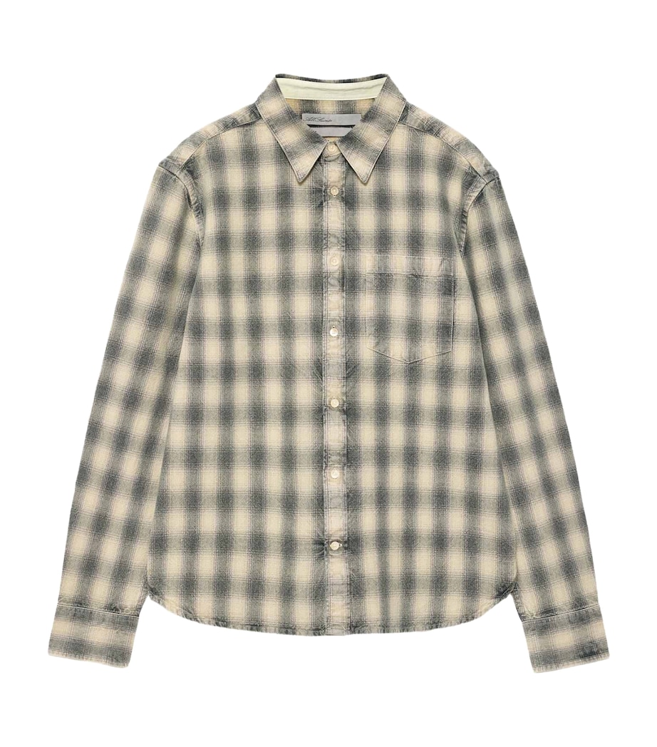 AllSaints Mens Bower Check Shirt Cloud Grey Image 1