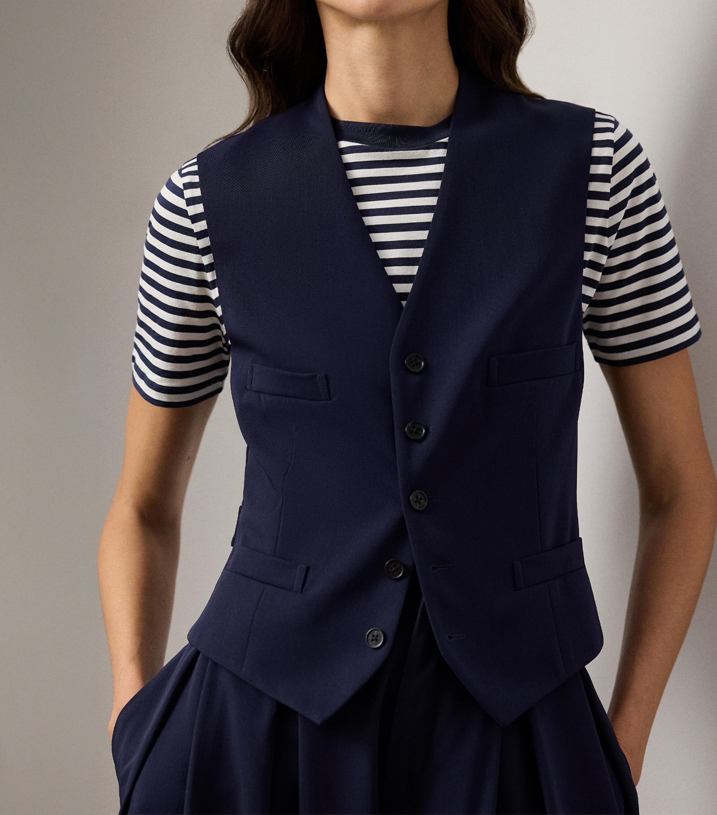 Wool Jaiden Waistcoat NAVY-410 Image 5