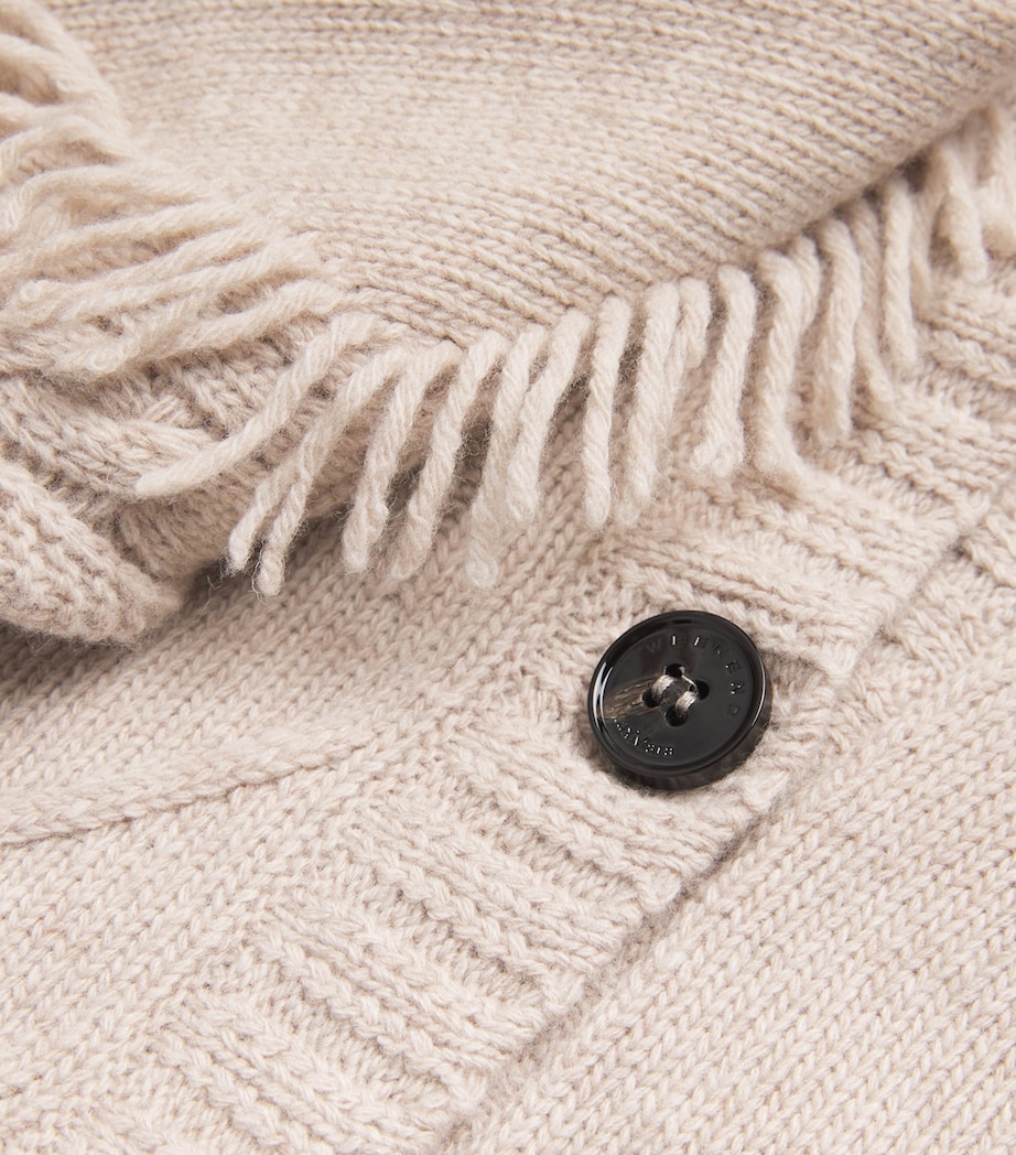 Virgin Wool Fringe Cardigan SAND Image 5
