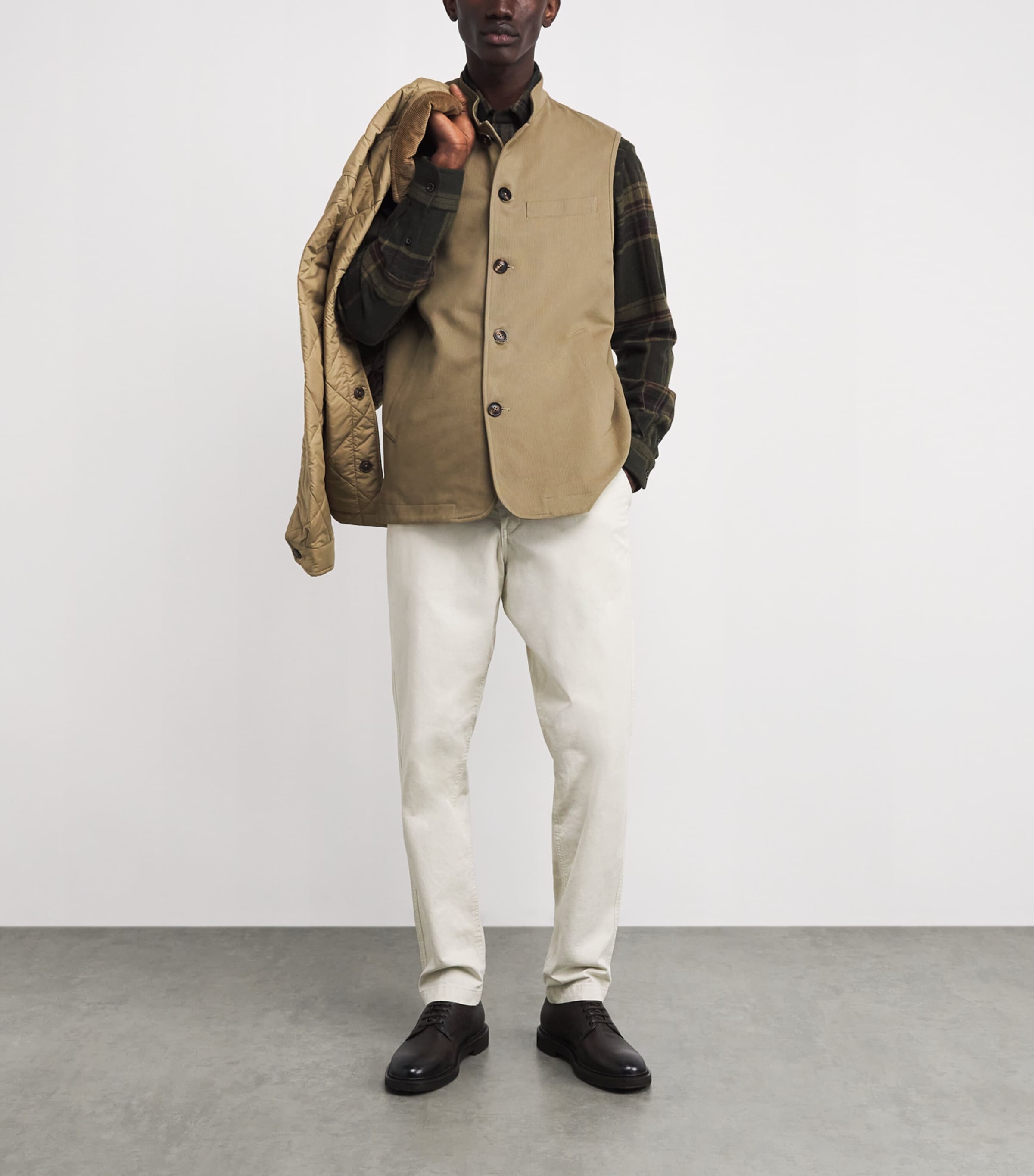 Cotton Orsett Gilet TAUPE Image 2