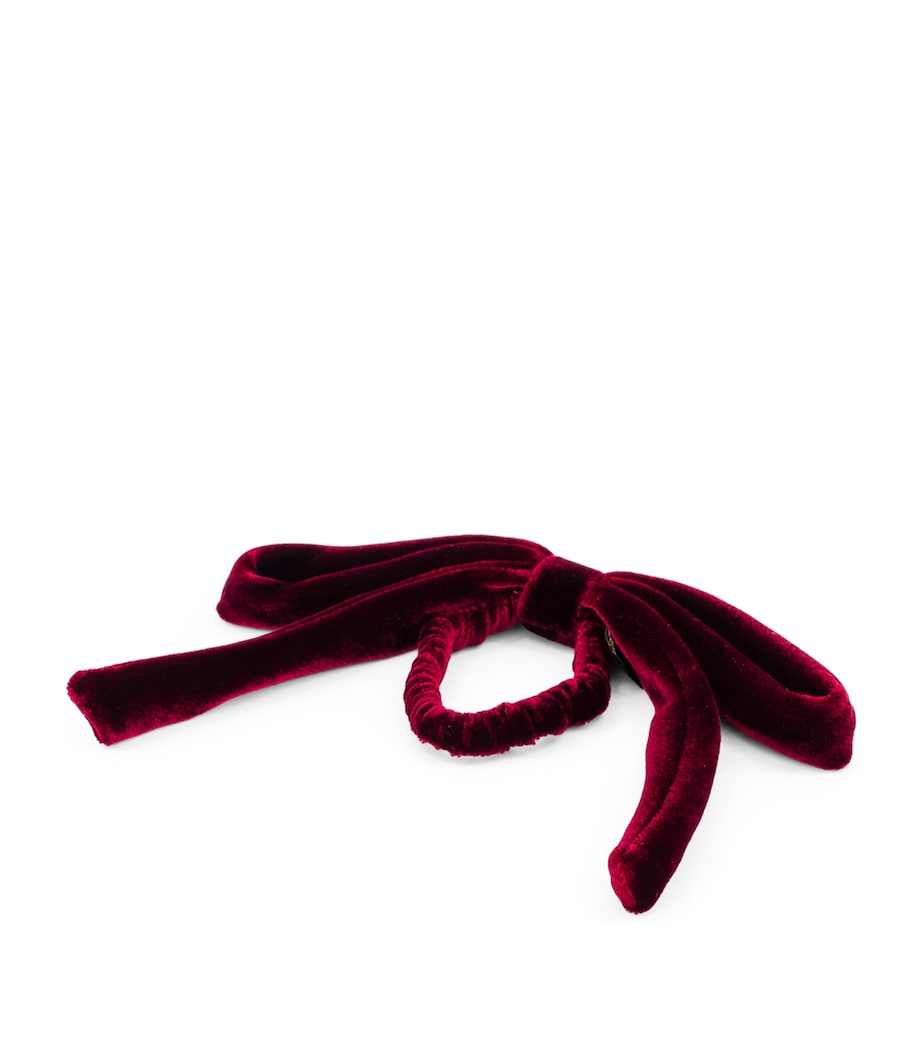 Alexandre de Paris Velvet Timeless Lucie Bow Hairband B Bourgogne Image 3