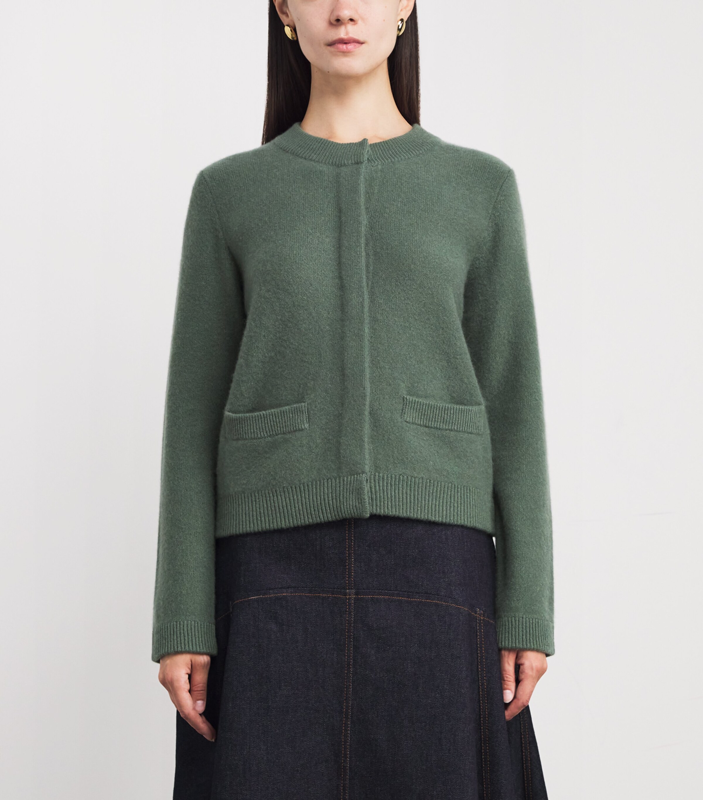 Vince Womens Cashmere Cardigan Deep Patina Image 3