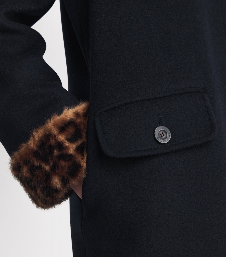 Wool-Blend Leopard-Collar Coat DUAL-COLOR Image 6