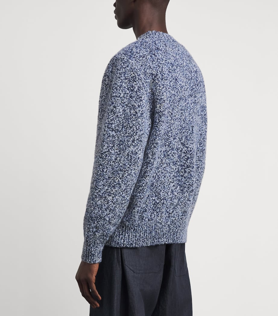 Won Hundred Mens Twisted Yarn Knitted Sweater Blue Indigo Comb. Image 5