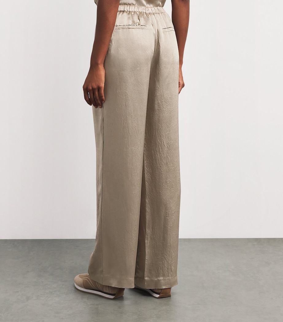 Satin Elliat Straight Tailored Trousers FADED OLIVE Image 4