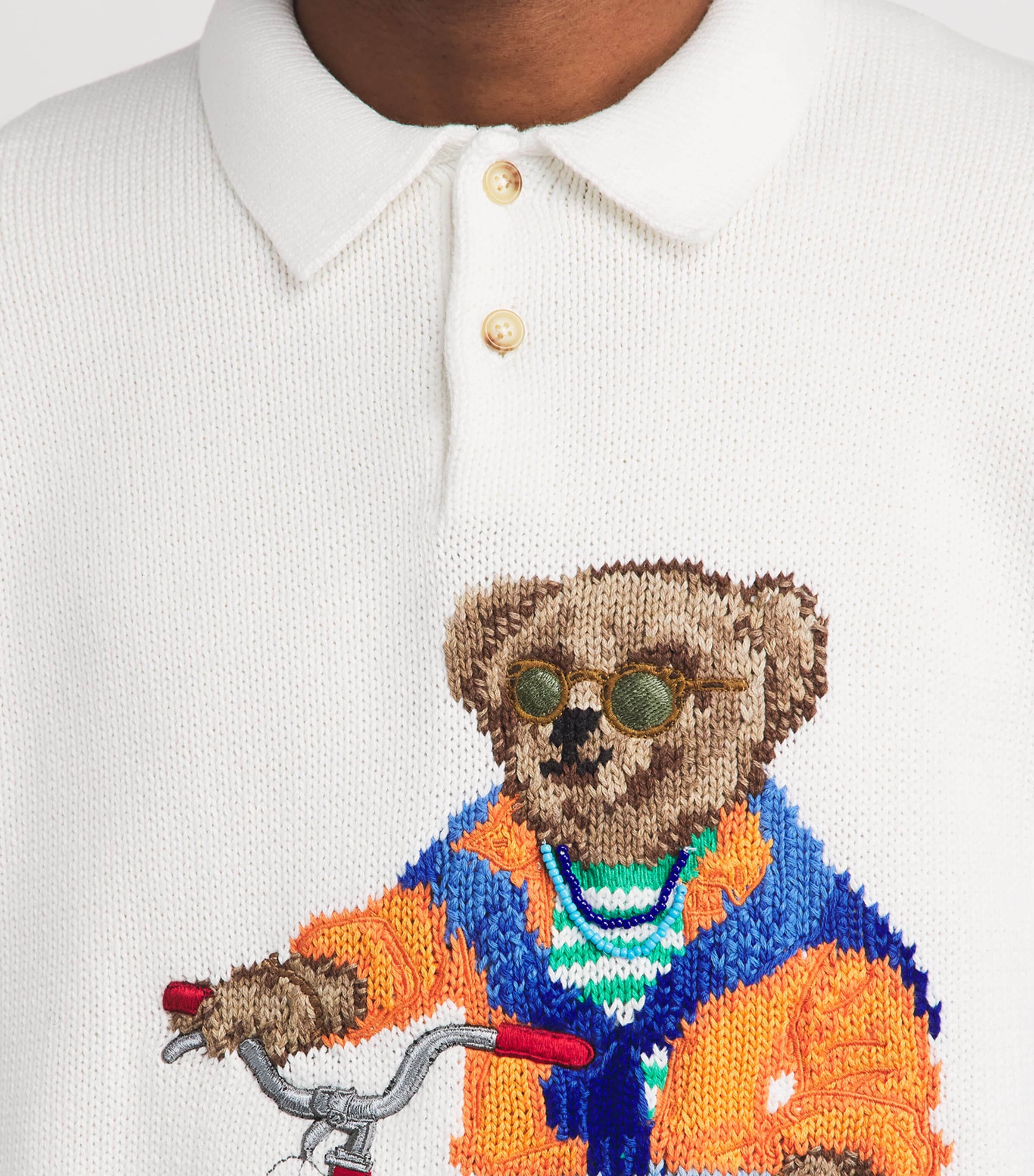 B*B様 Polo by Ralph Lauren ディアスキン　シャツ Polo Ralph Lauren Ivory Cotton Bear Polo Shirt | Harrods US