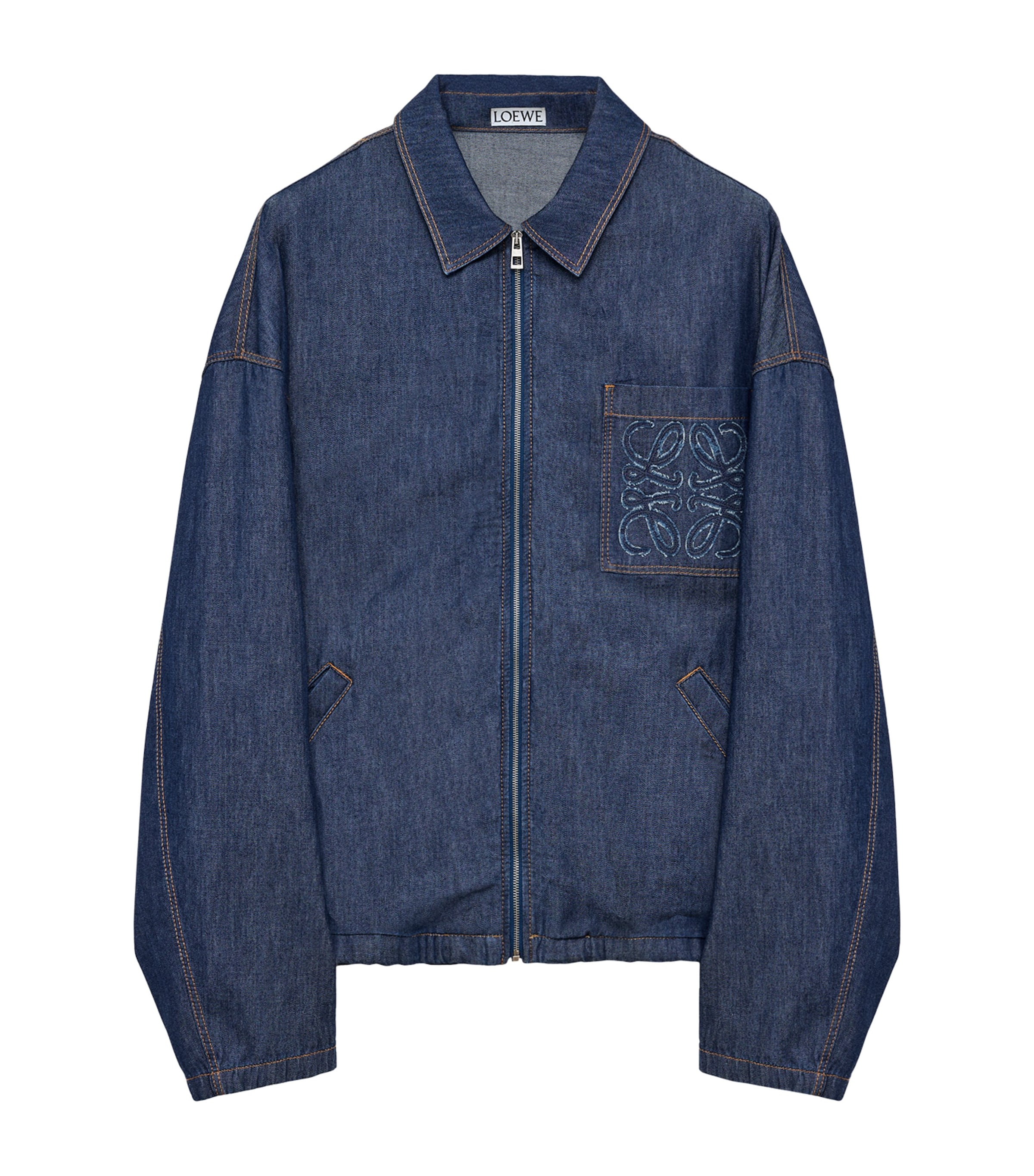 LOEWE Mens Anagram Denim Jacket Denim Blue Image 1