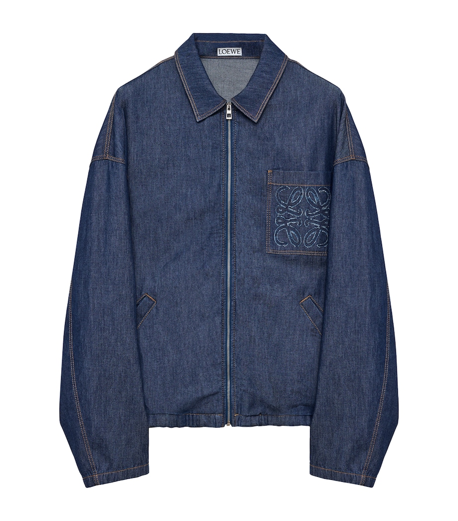 LOEWE Mens Anagram Denim Jacket Denim Blue Image 1