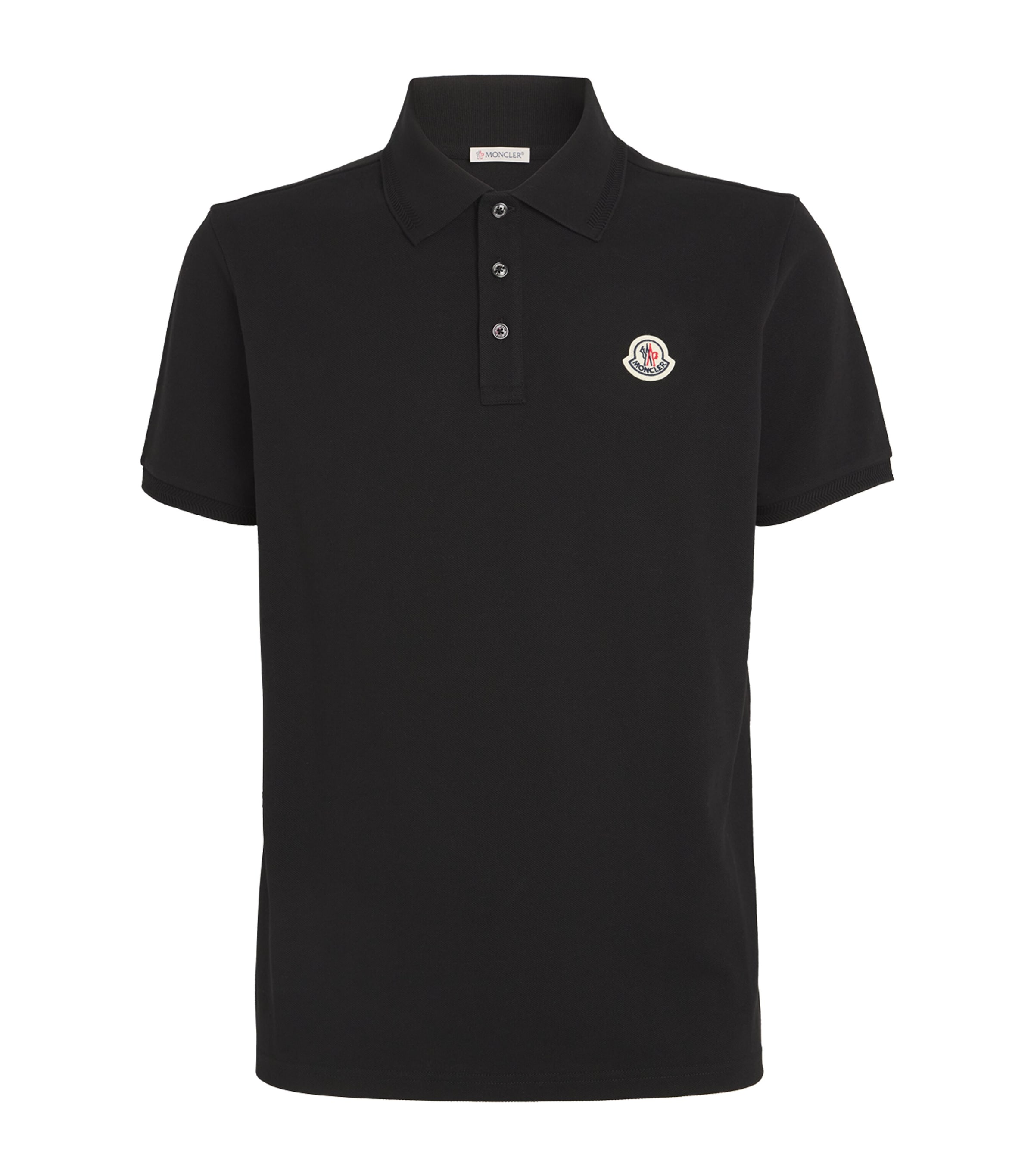 Moncler Piqué Cotton Logo Polo Shirt In Gold