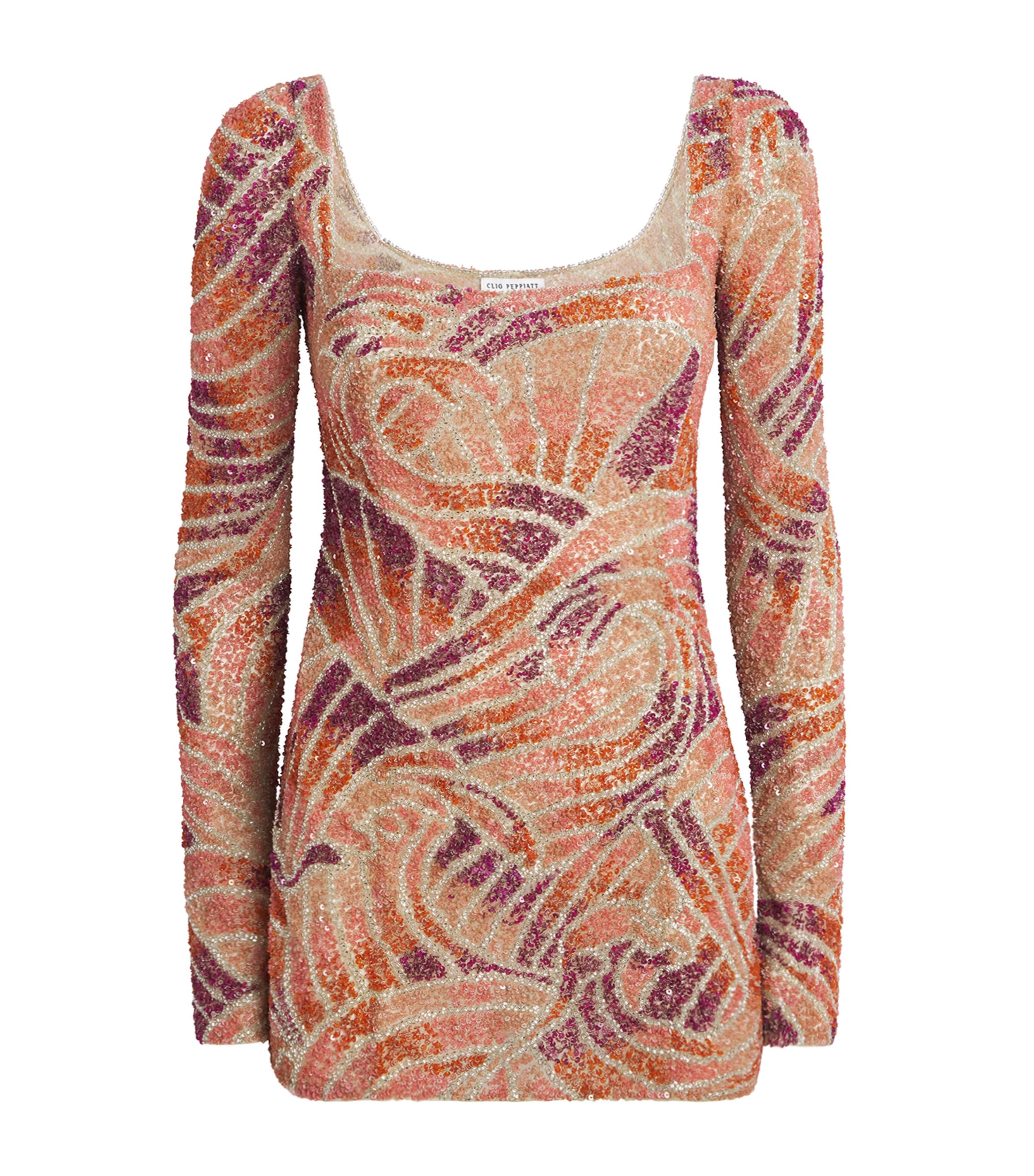 Clio Peppiatt Womens Maré Mini Dress Pink Wave Image 1