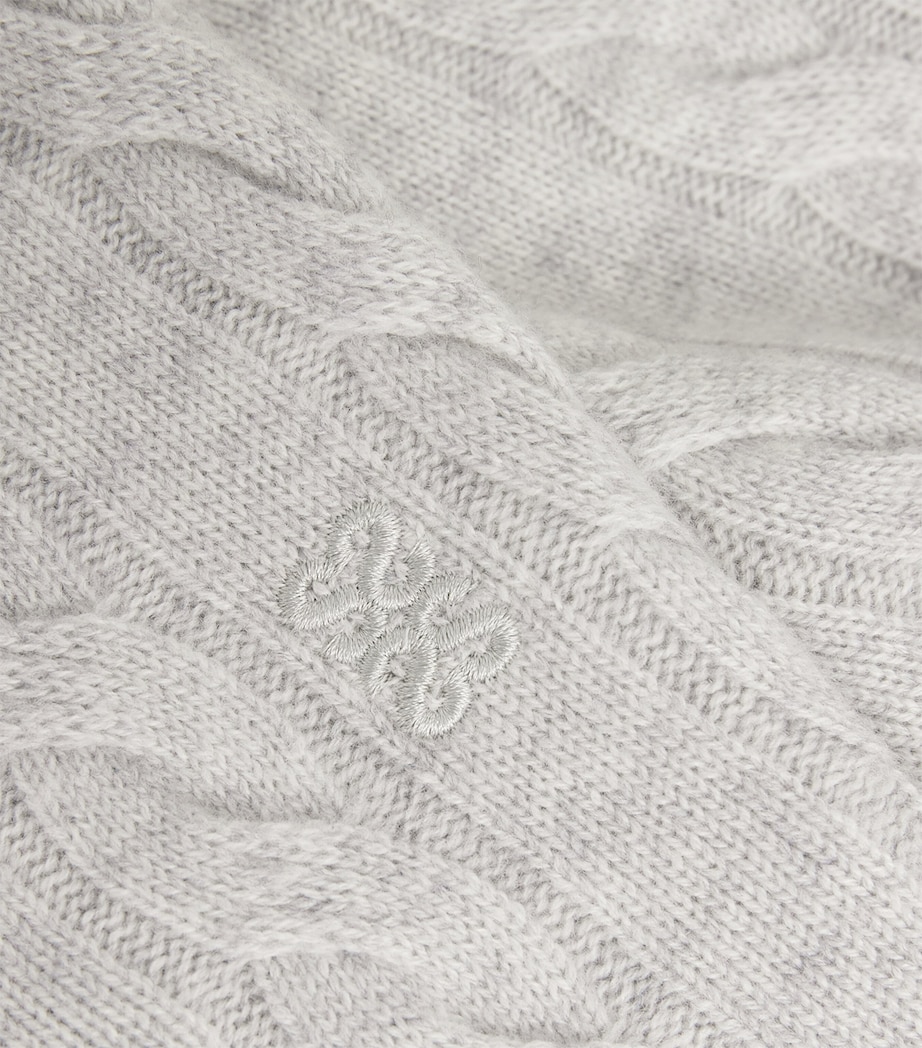 Wool-Cashmere Cable-Knit Sweater Vest GREY Image 5