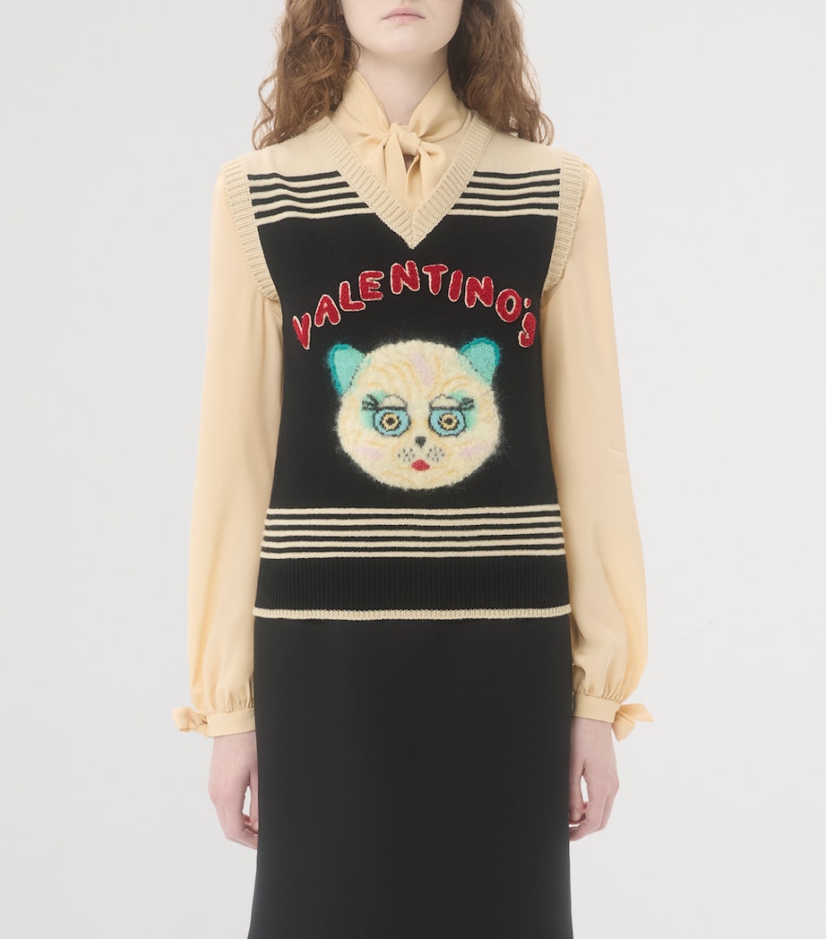 Virgin Wool Le Chat de la Maison Sweater Vest N78 Image 2