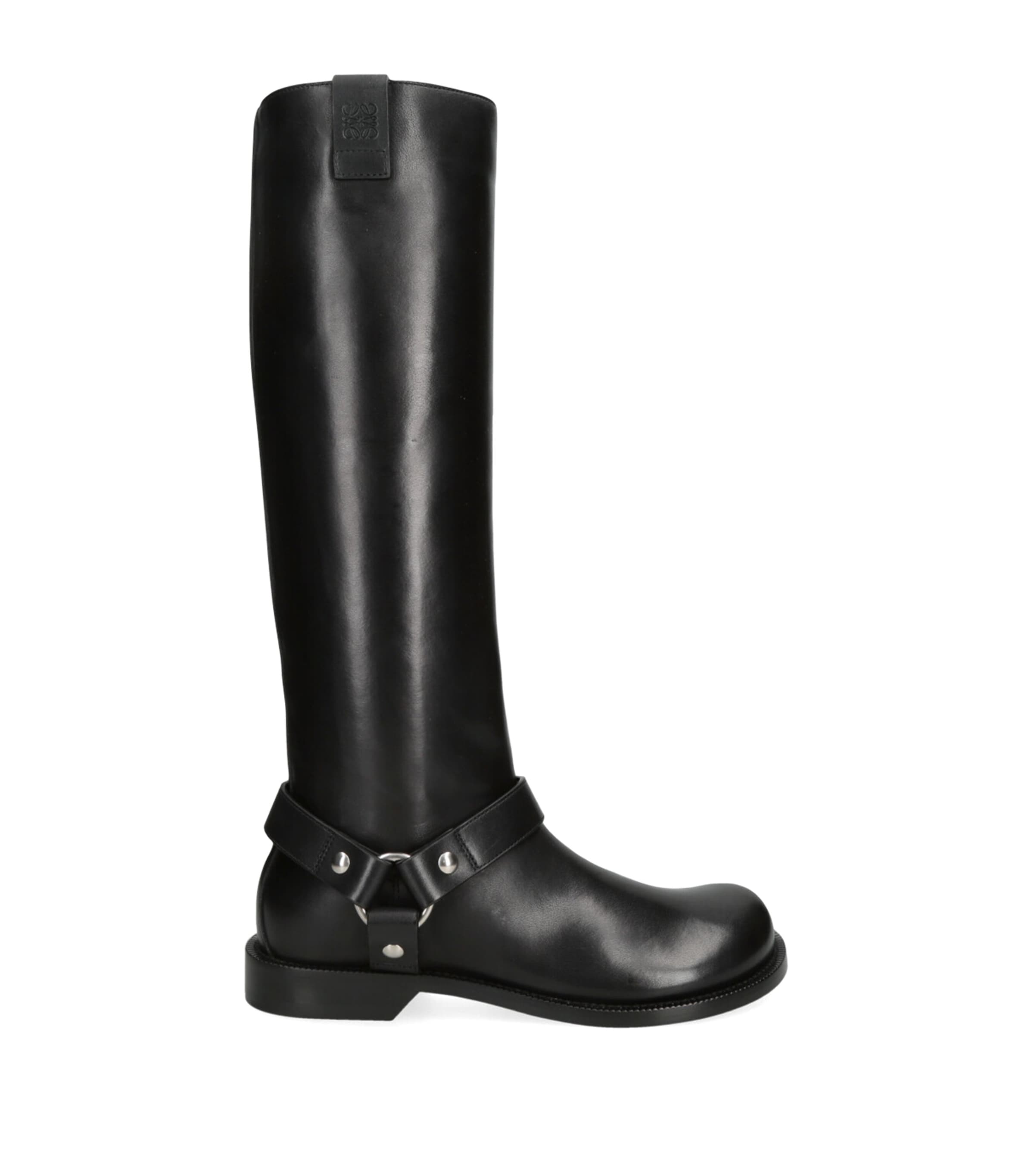 Shop Loewe Leather Campo Biker Boots In Black