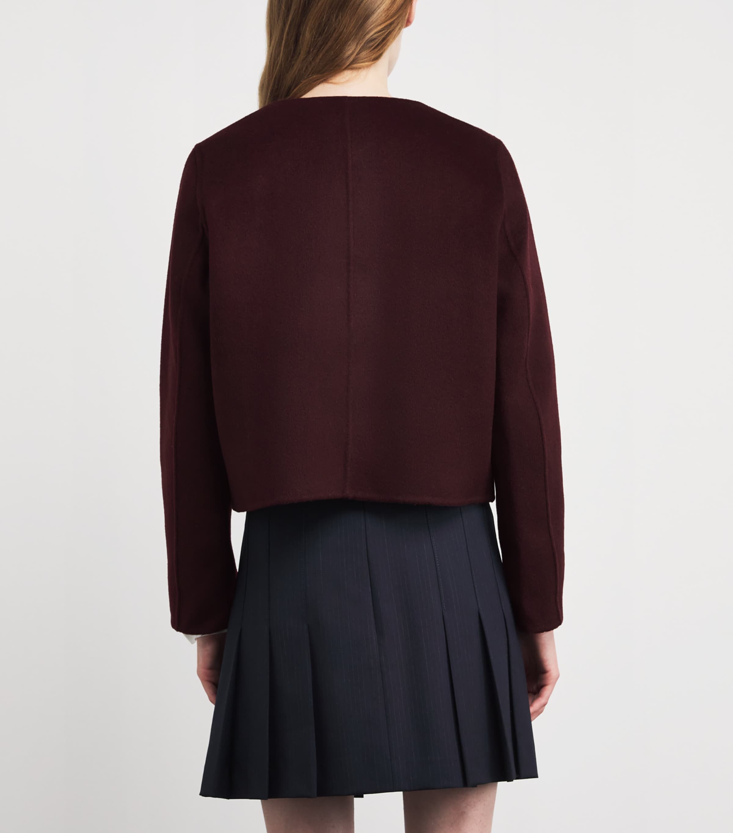 Wool-Blend Reversible Bomber Jacket BURGUNDY Image 4