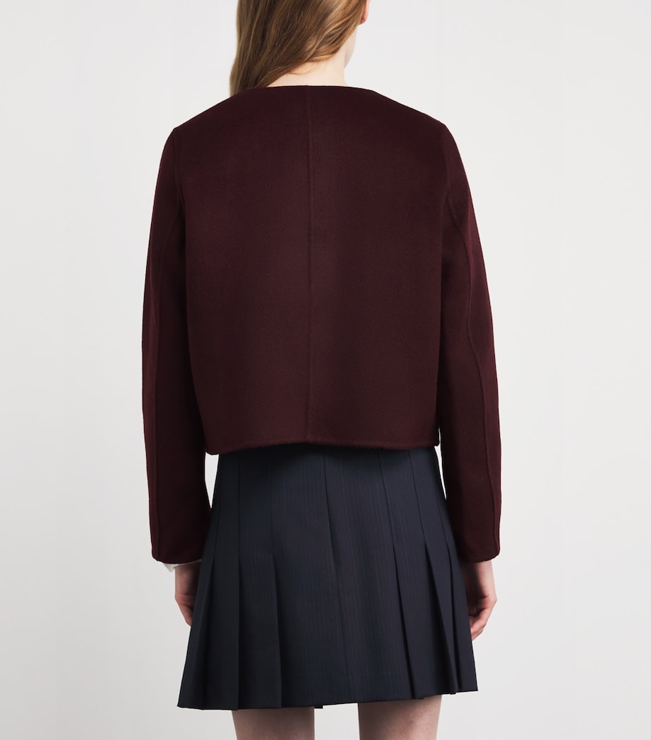 Wool-Blend Reversible Bomber Jacket BURGUNDY Image 4