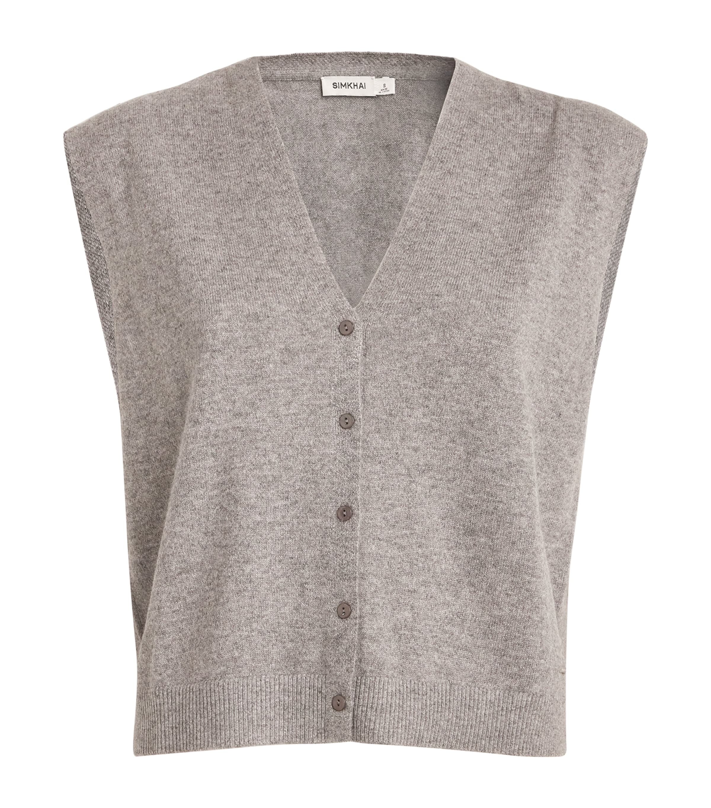 Shop Simkhai Cashmere Rozzi Waistcoat In Grey