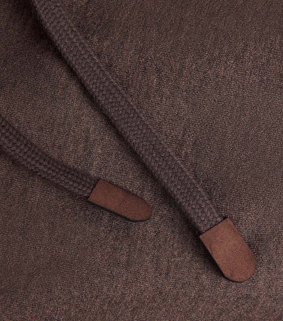 Marco Pescarolo Womens Cashmere-Blend Zip-Up Hoodie Brown Image 6