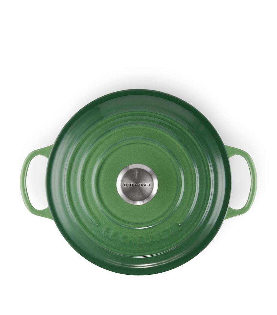Cast Iron Round Casserole Dish (24cm) BAMBOO GREEN Image 4