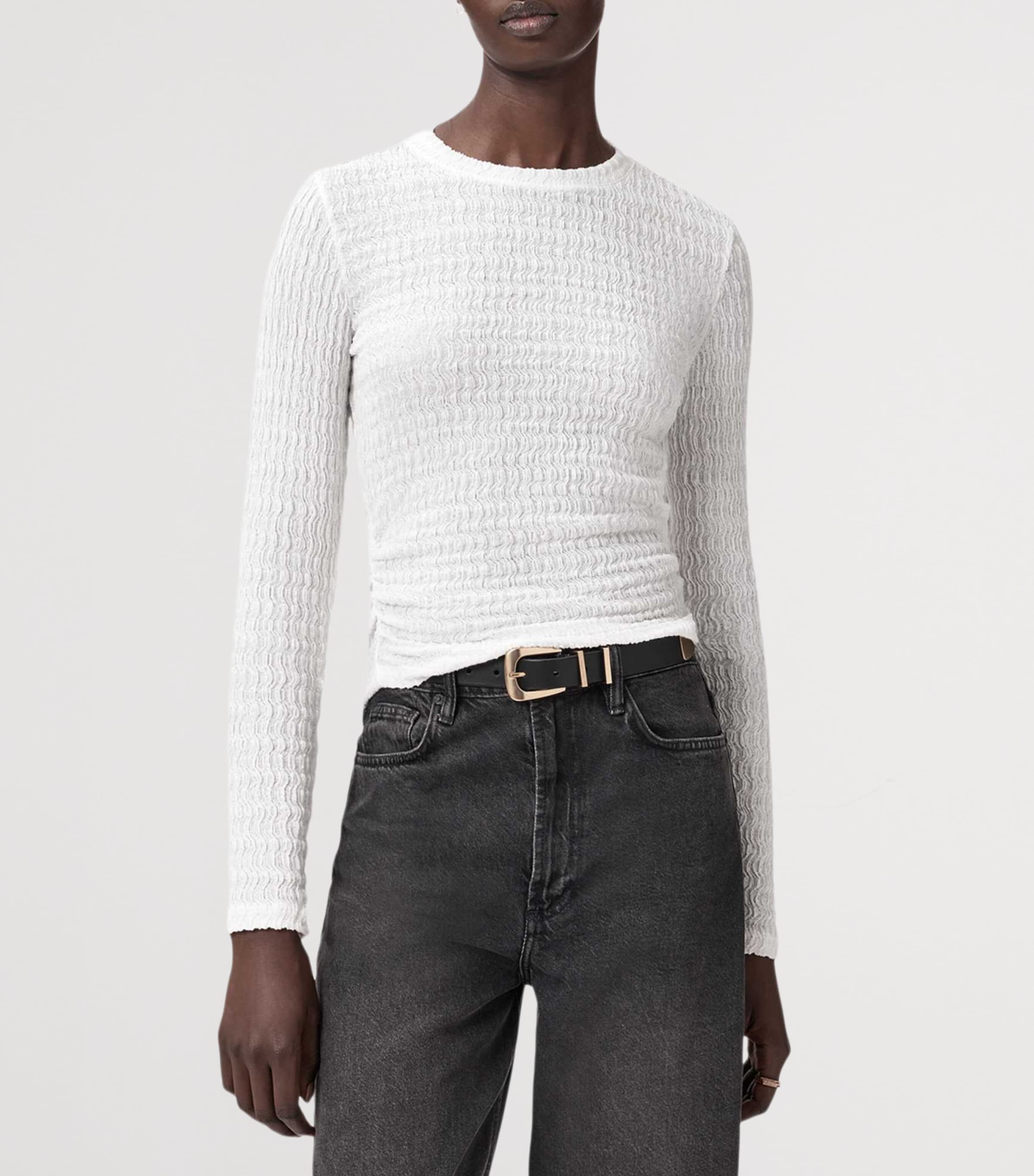 Cotton-Blend West Top WHITE Image 4