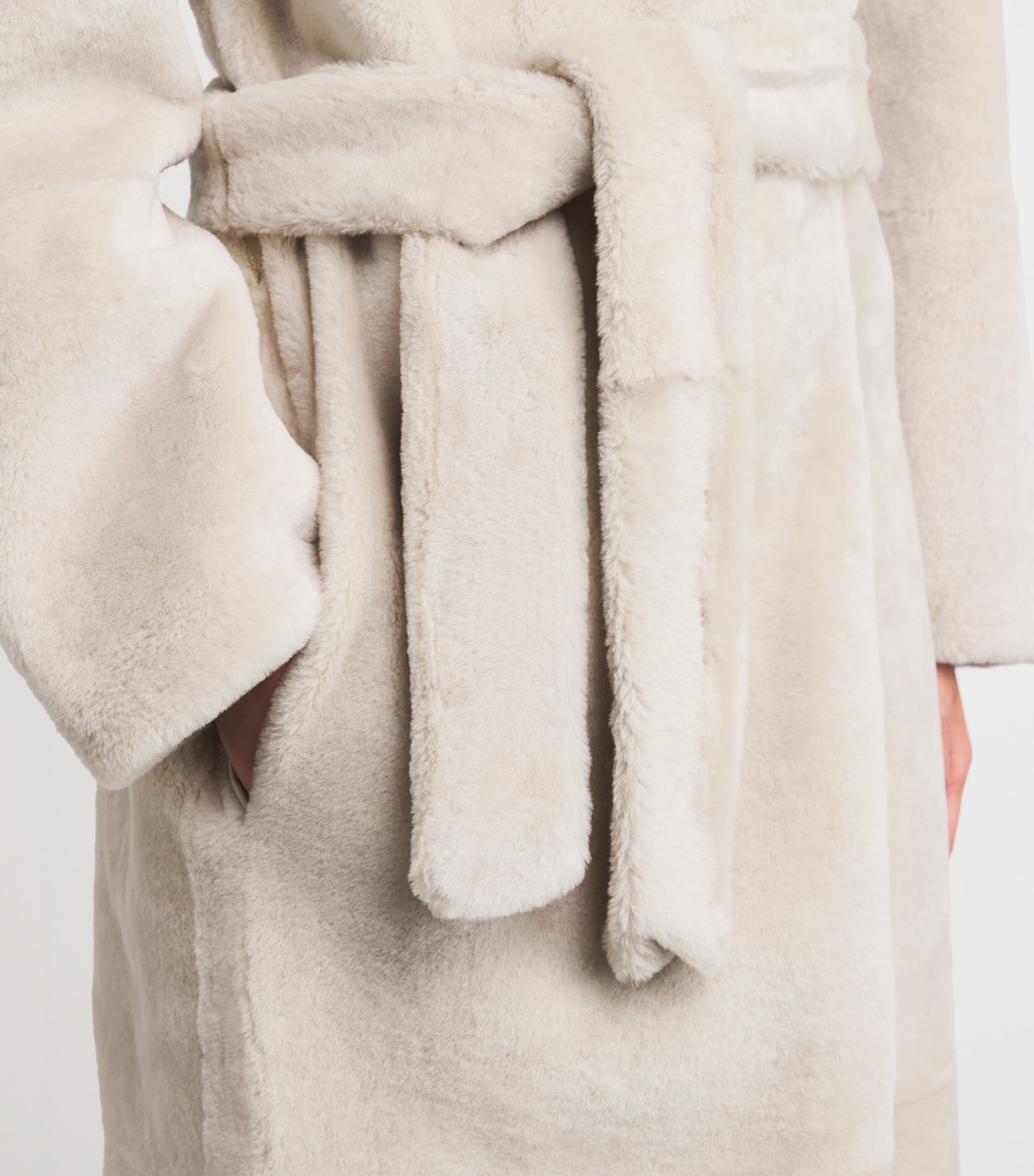 Shearling Shea Belted Coat VANILLA Image 6