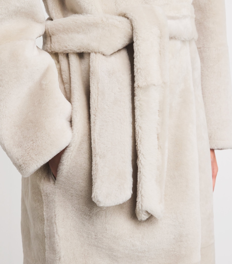 Shearling Shea Belted Coat VANILLA Image 6