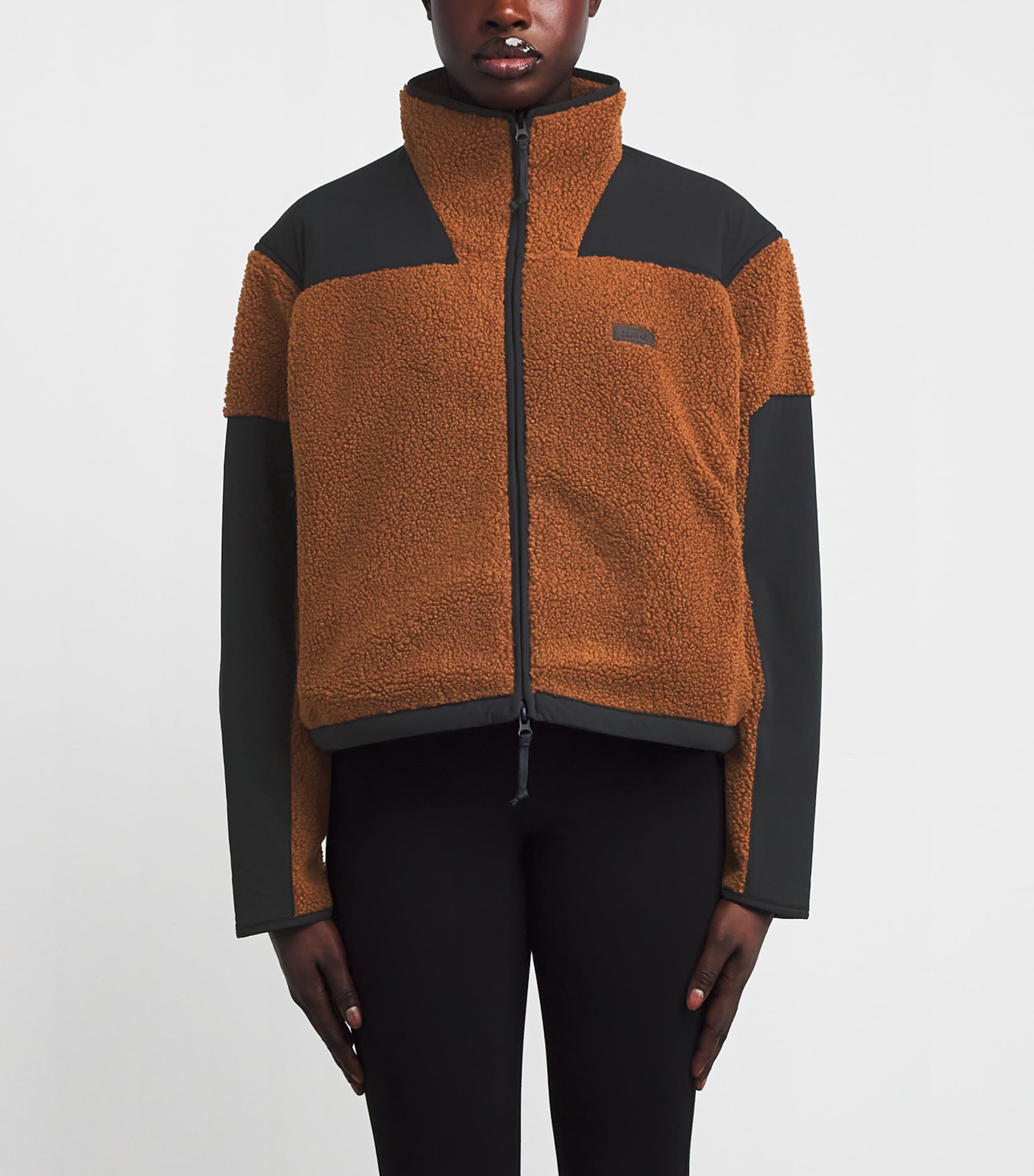 Teddy Boxy Zip-Up Jacket CHAI Image 3