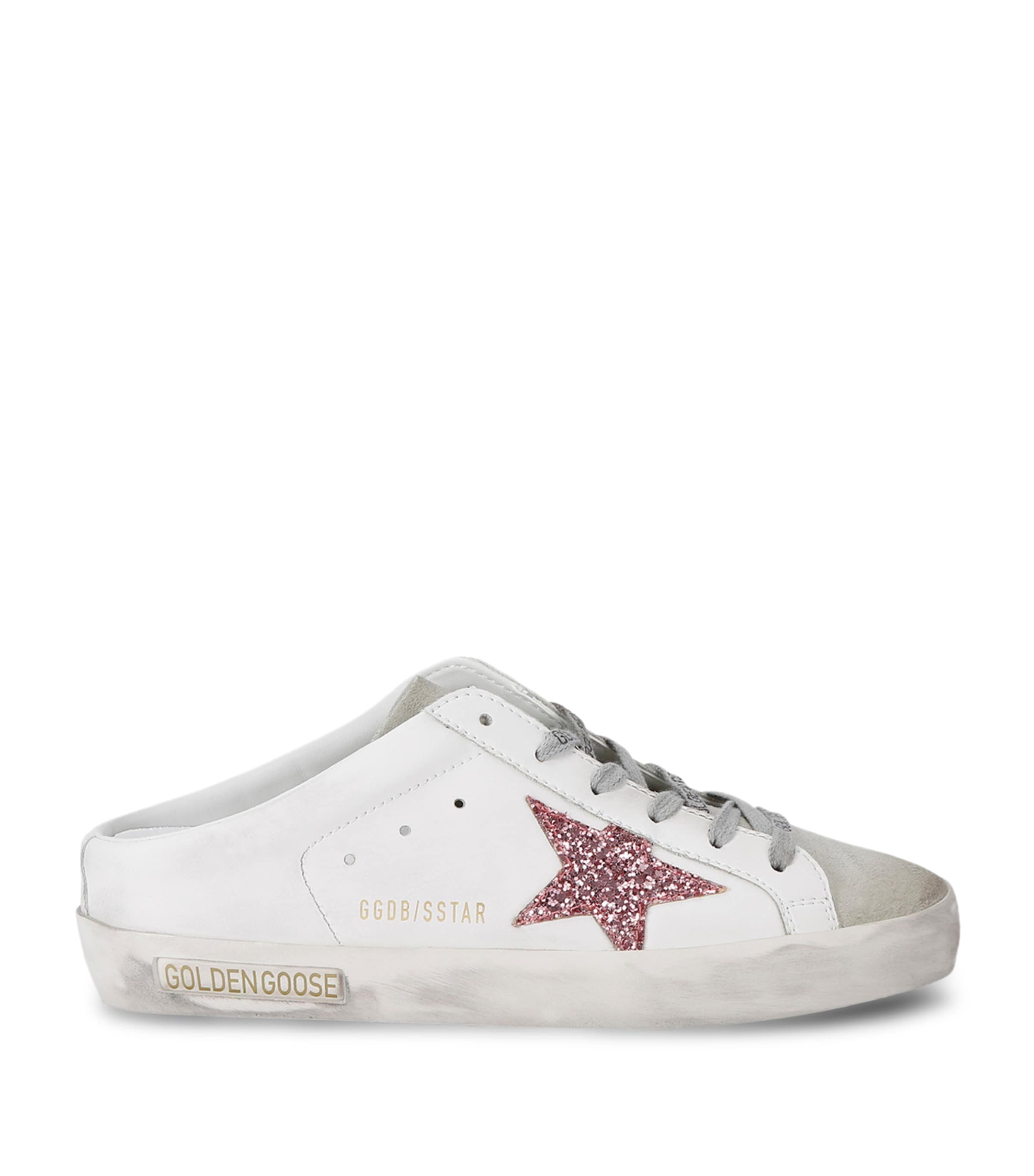 Golden Goose Glitter Super-star Sabot Sneakers In White