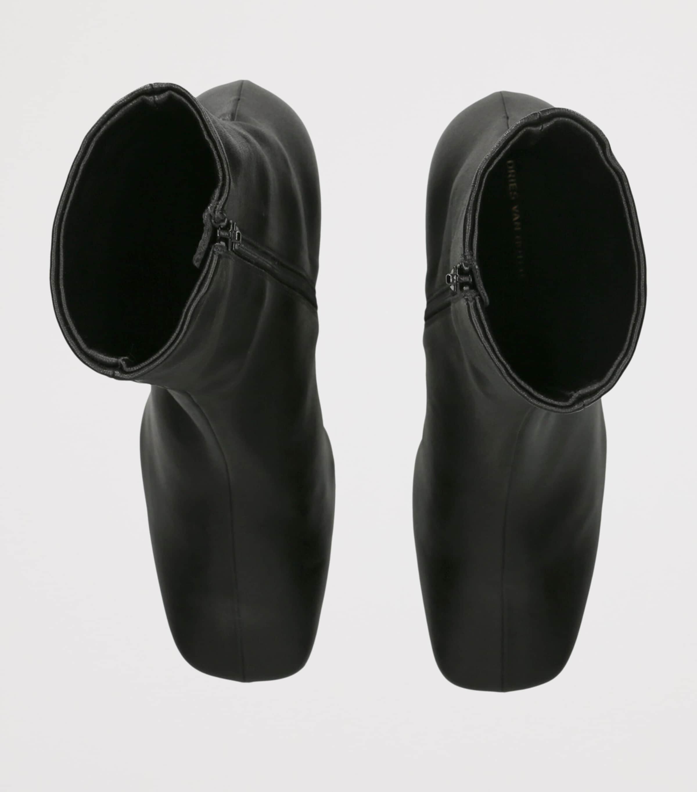 DRIES VAN NOTEN Leather Ankle Boots 60 Black Image 3