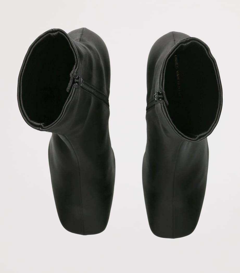 DRIES VAN NOTEN Leather Ankle Boots 60 Black Image 3
