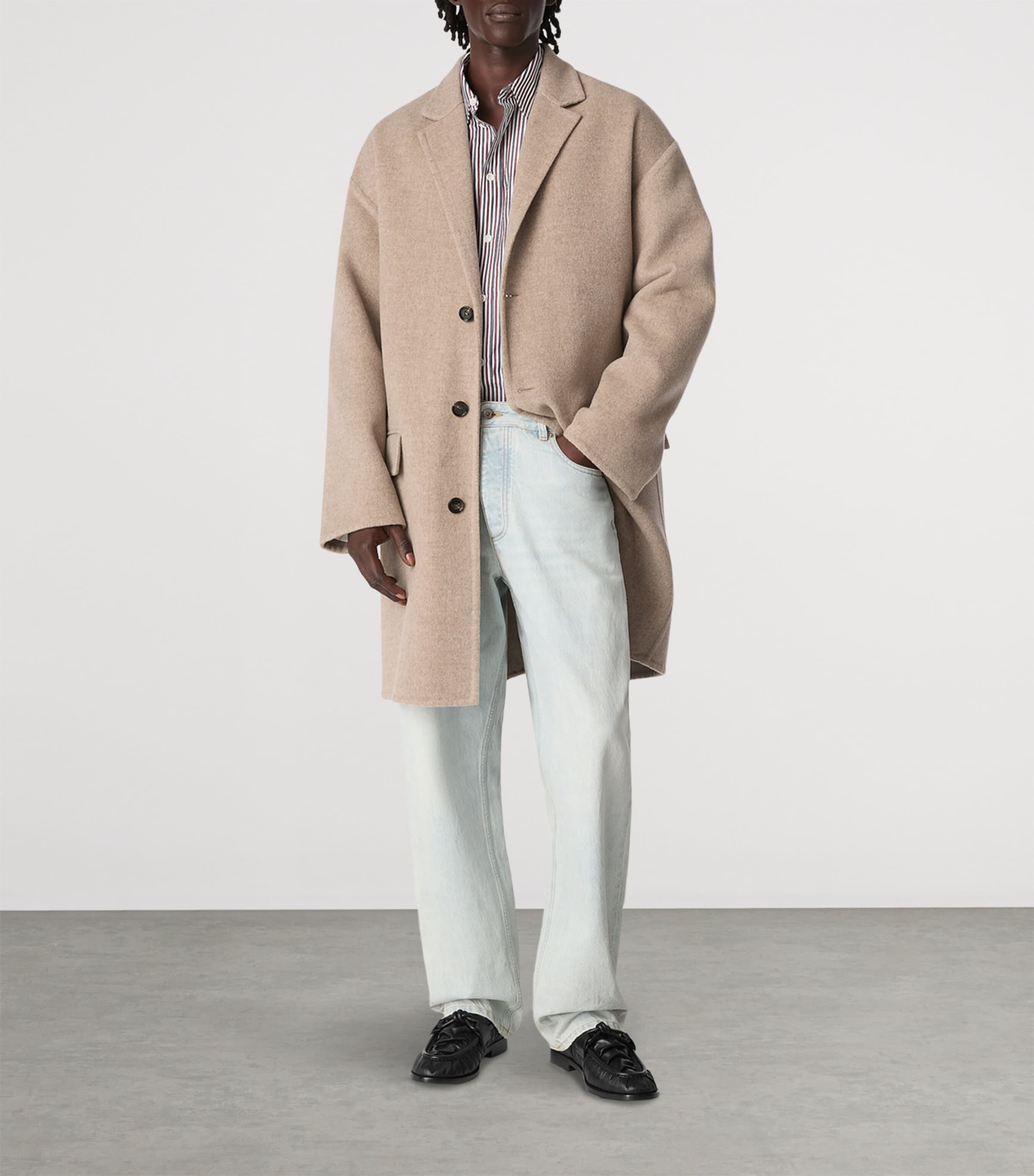 Leather Crinkled-Effect Loafers 1000 Image 2