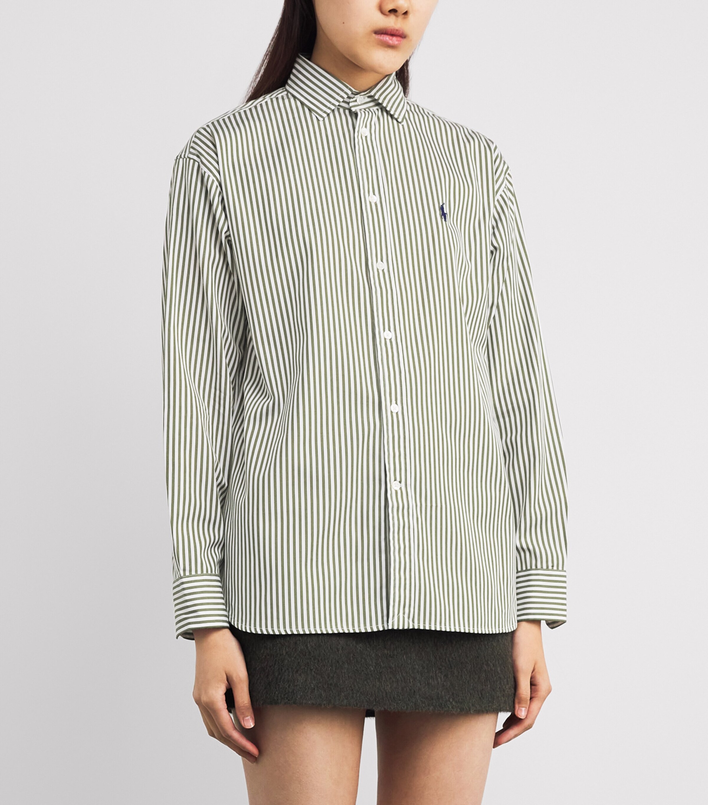 Cotton Stripe Shirt 1936 SPPLY OLIVE WHT Image 3