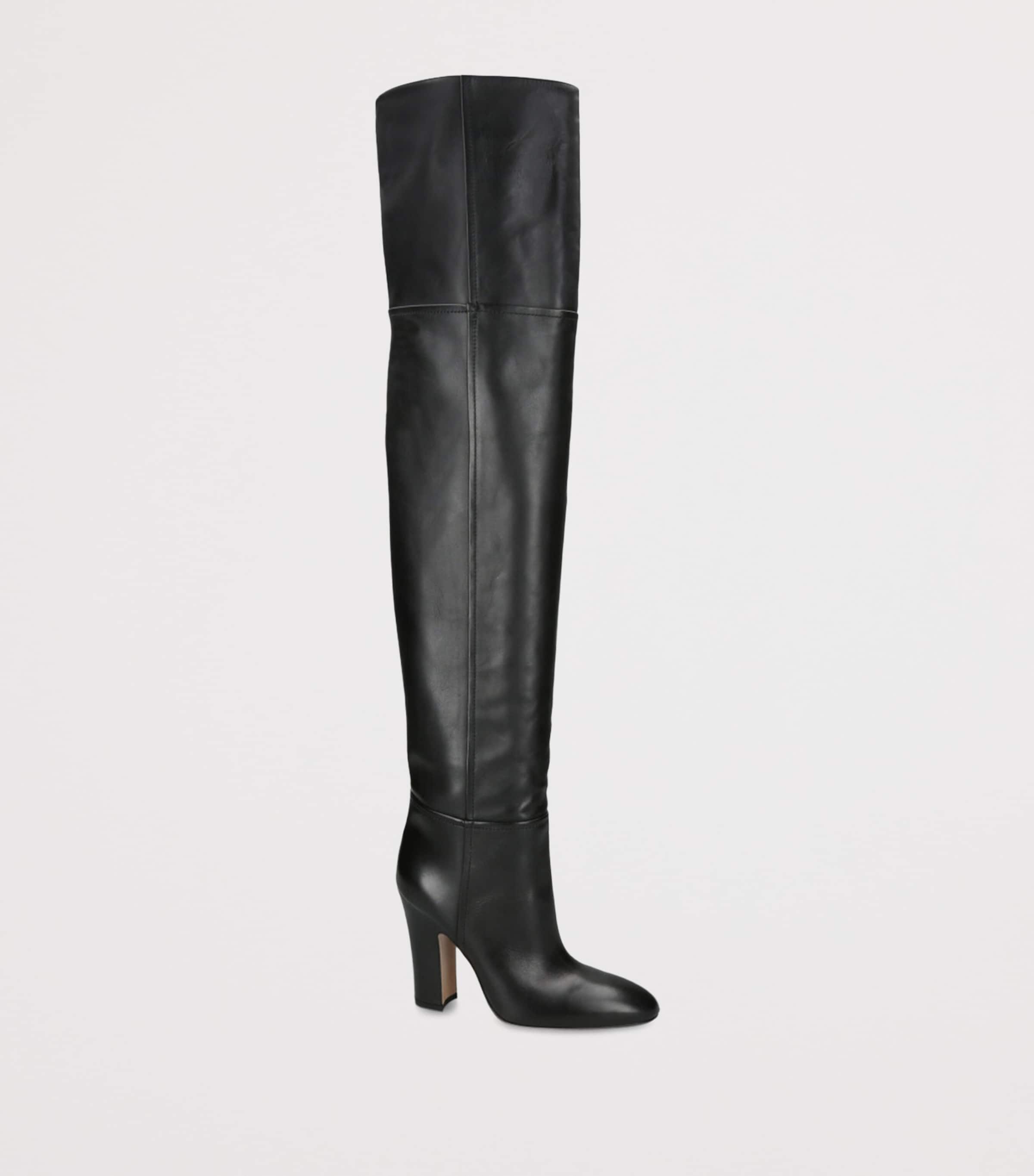 Leather Lavinia Knee-High Boots 100 BLACK Image 3