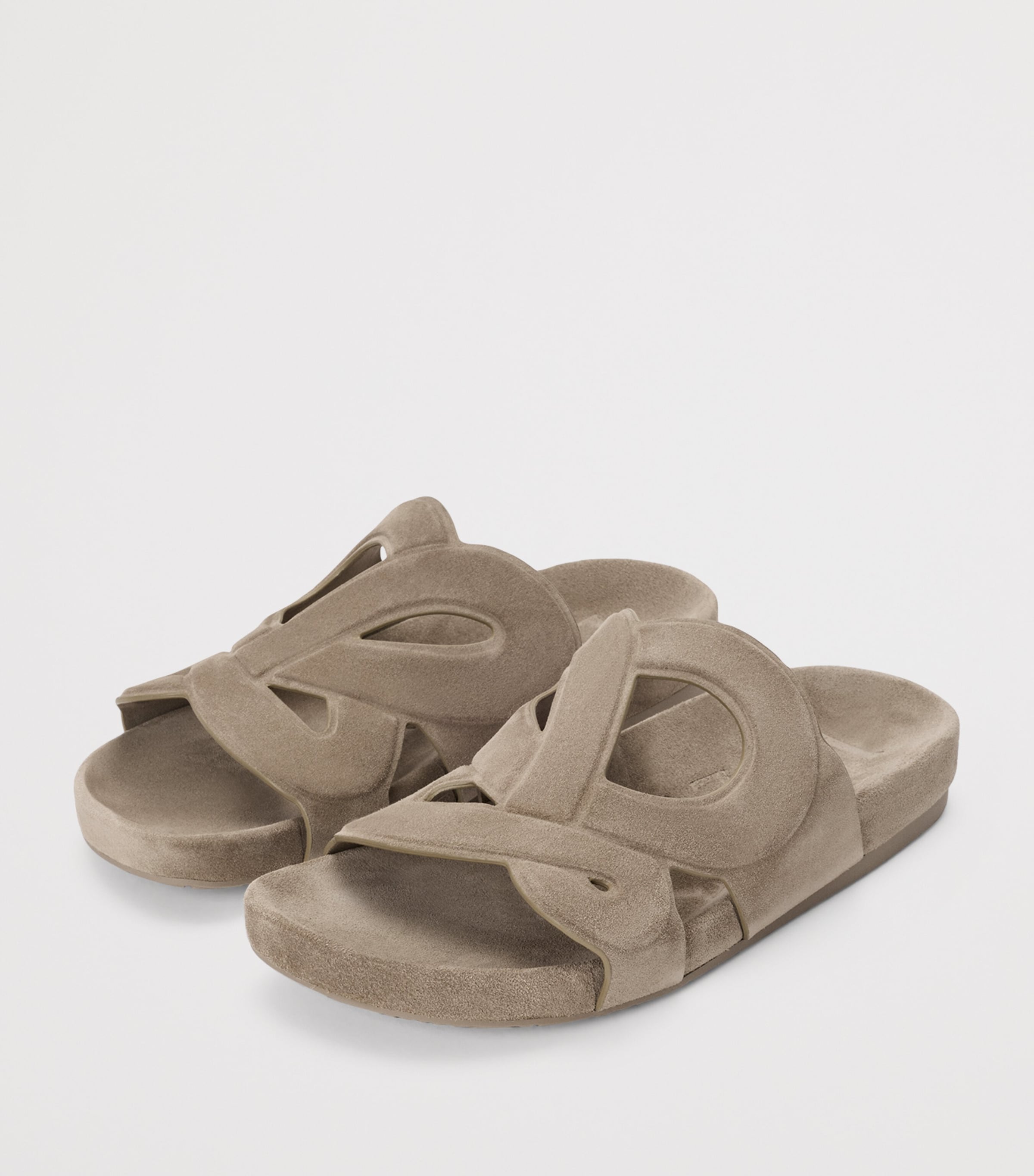 LOEWE x Paula's Ibiza Leather Monogram Ease Slides Stone Grey Image 2