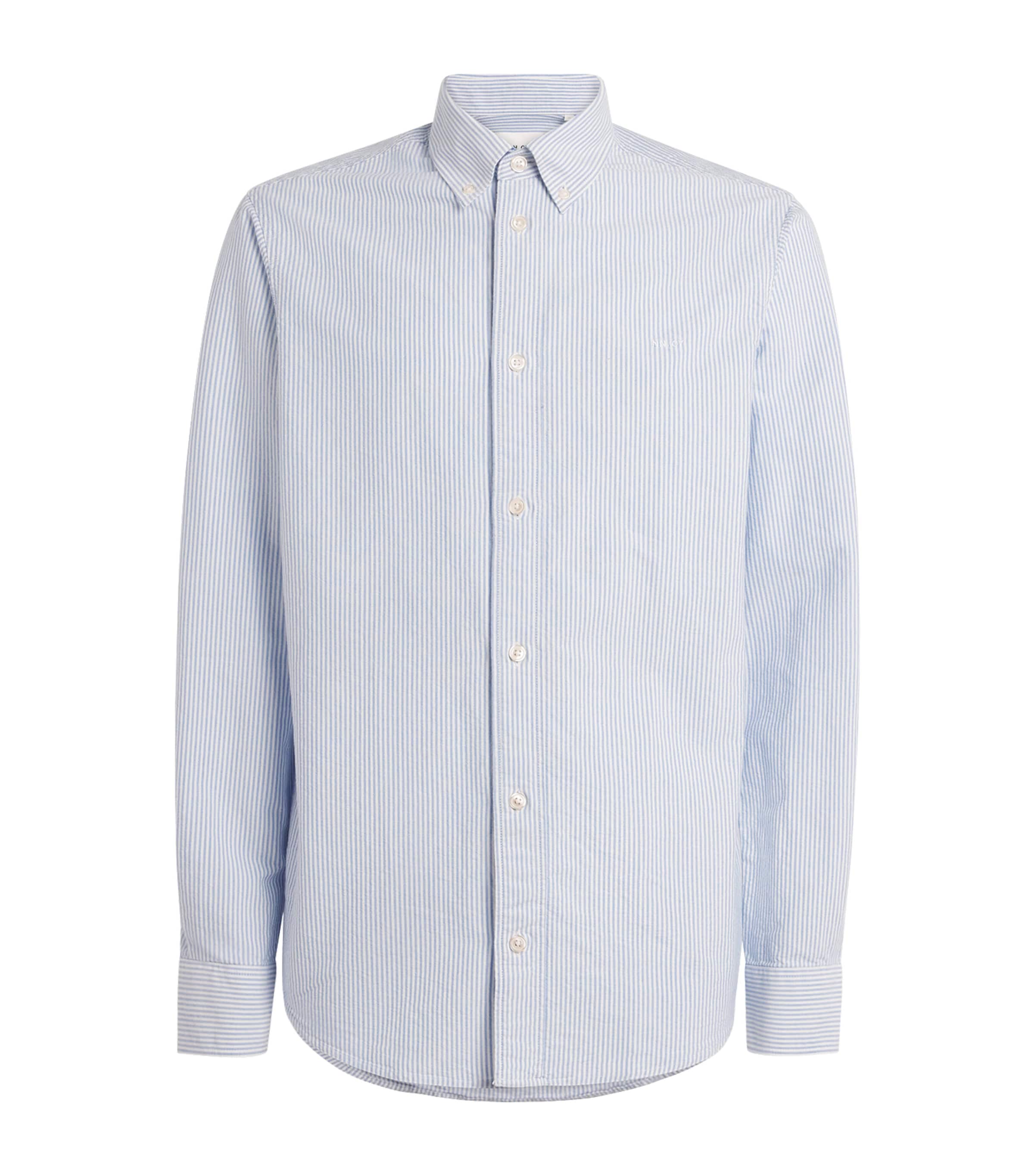 Organic Cotton Stripe Oxford Shirt BLUE STRIPE Image 1