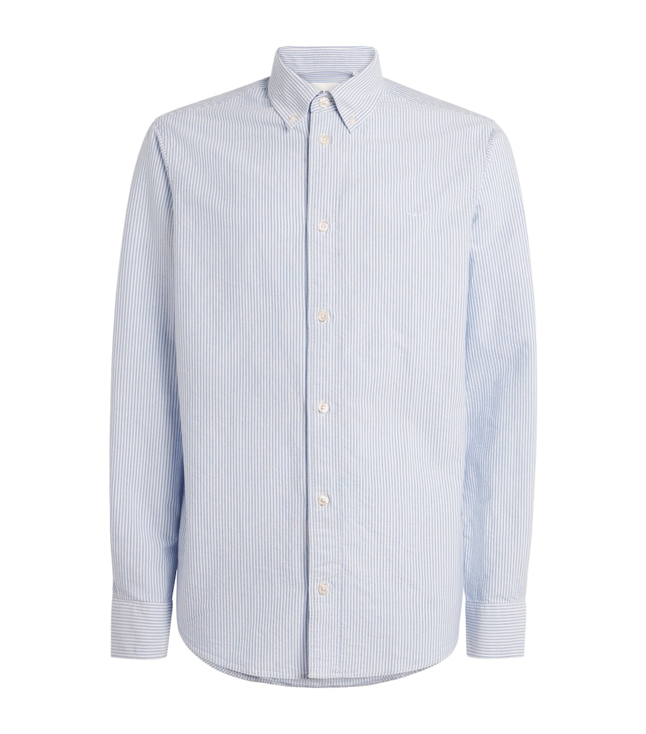 Organic Cotton Stripe Oxford Shirt BLUE STRIPE Image 1
